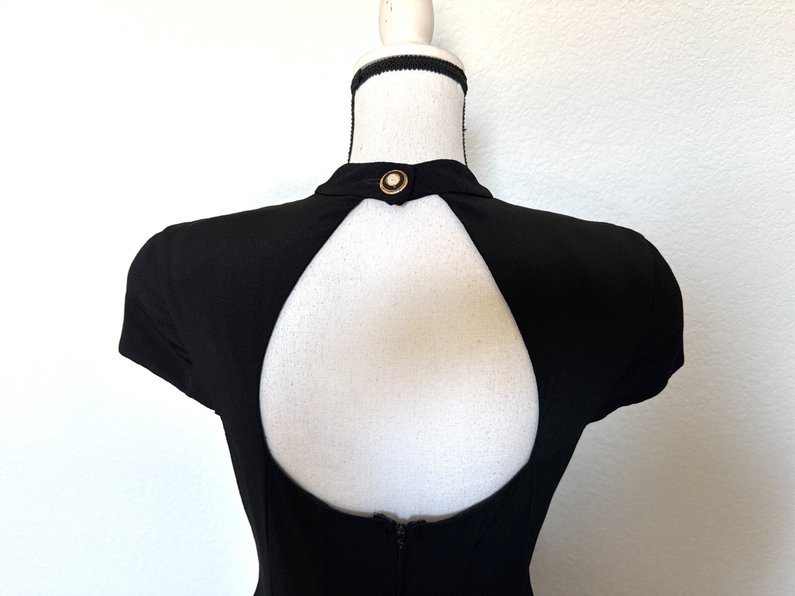 1980s Black Dress with Bare Back, 1990s LBD with Cap Sleeves and Cut Out Back