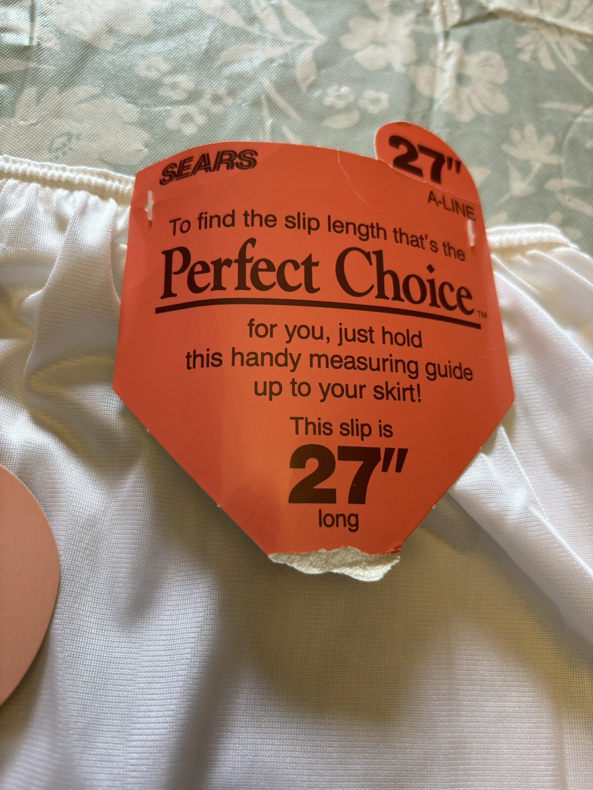 NWT Sears Perfect Choice White Non Slip 27 Inch Nylon Lace Trim Small Vintage