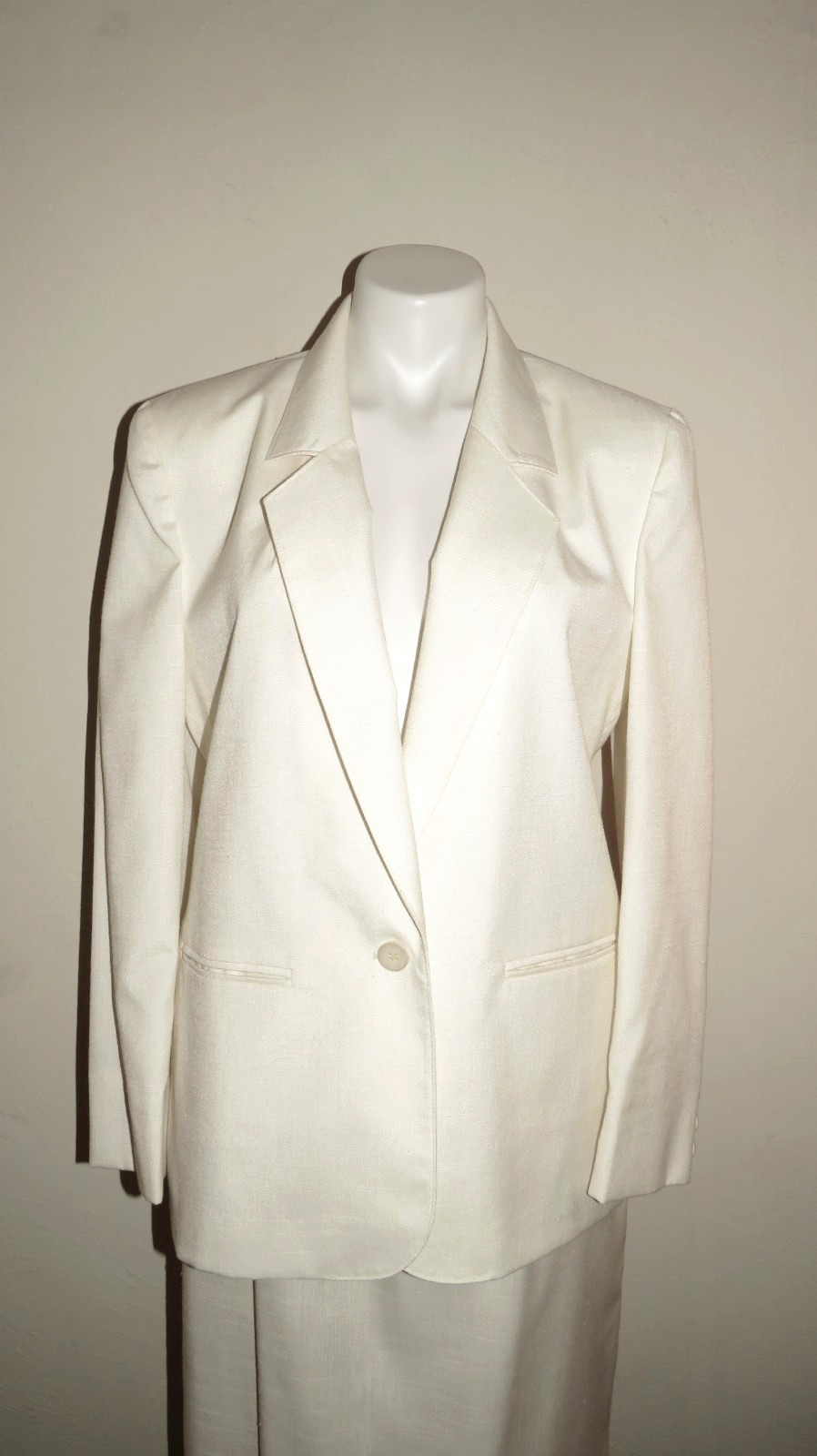 Vintage PENDLETON Country Sophisticates Silk Blend Ivory Blazer & Skirt Women 10