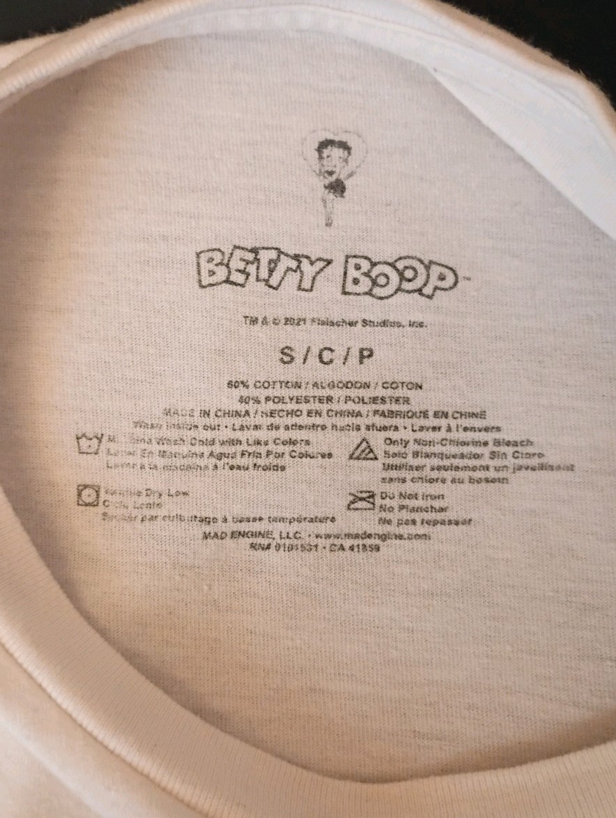 Betty Boop Memorbilia Crop Top Size S