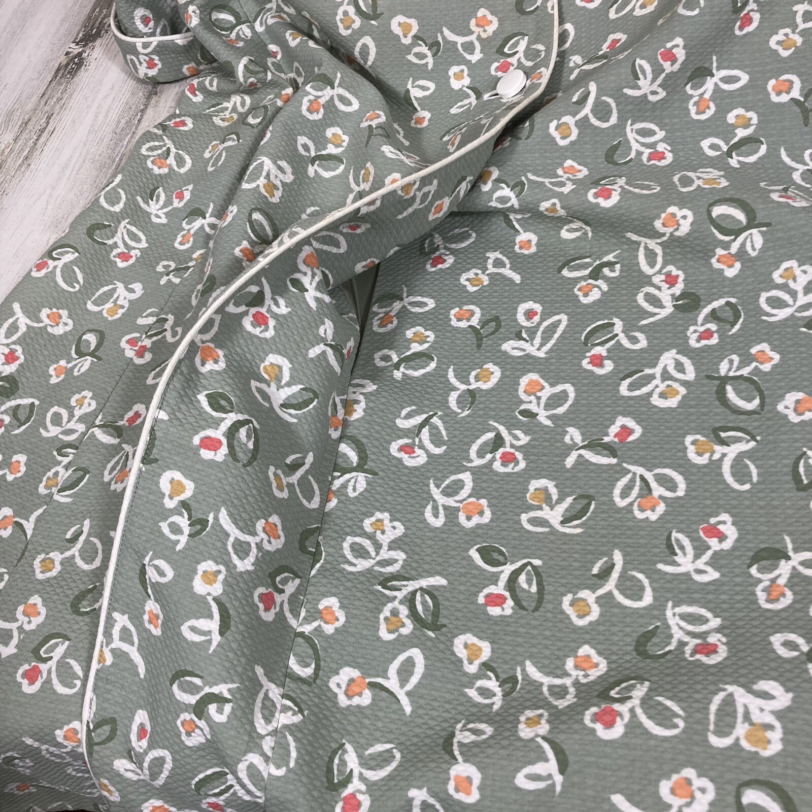 William Pearson Shift House Dress Woman XL Green Orange White Knee Length