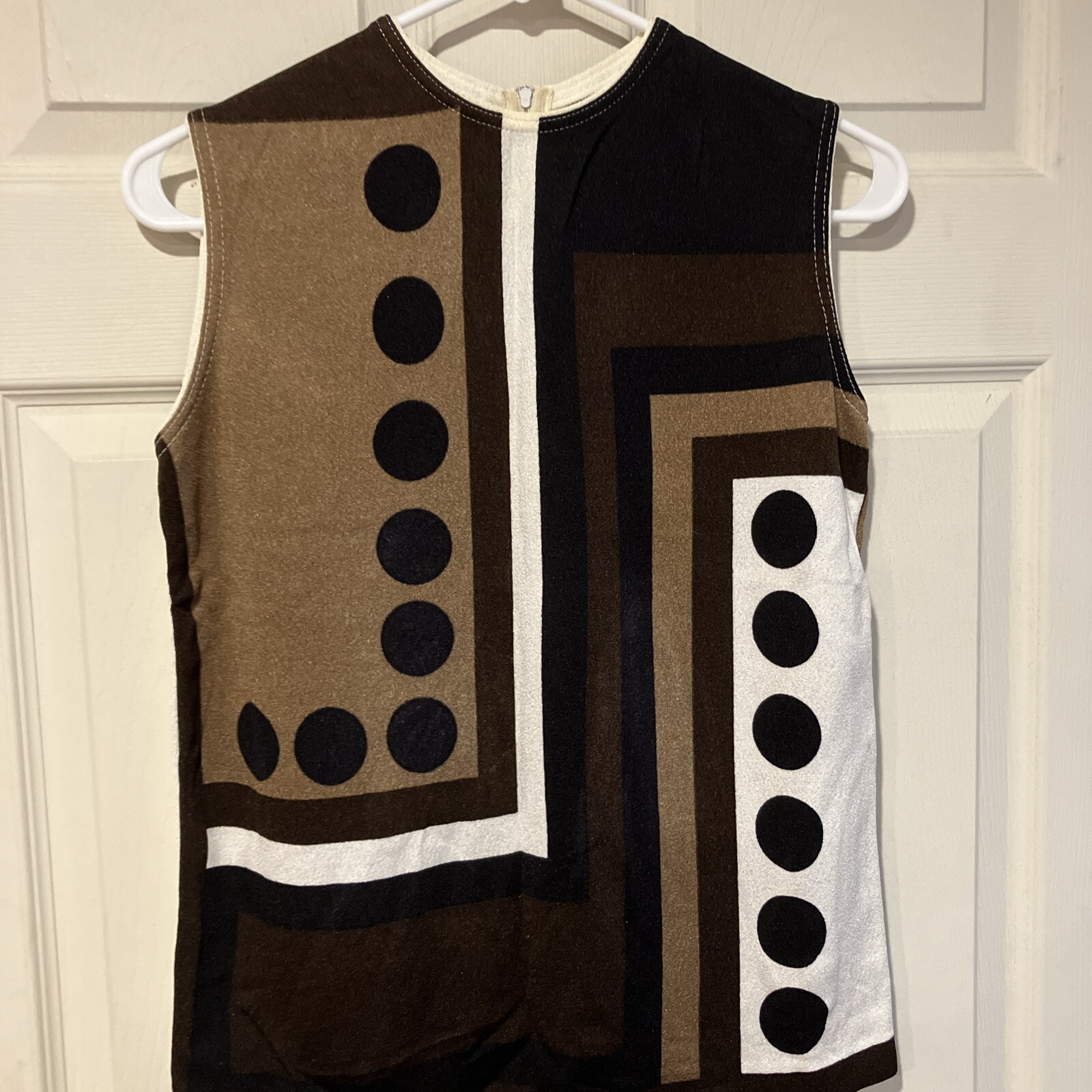 Gio Luigi for Fairfield Geometric Op Art Sleeveless Shirt Vintage 1960’s Era