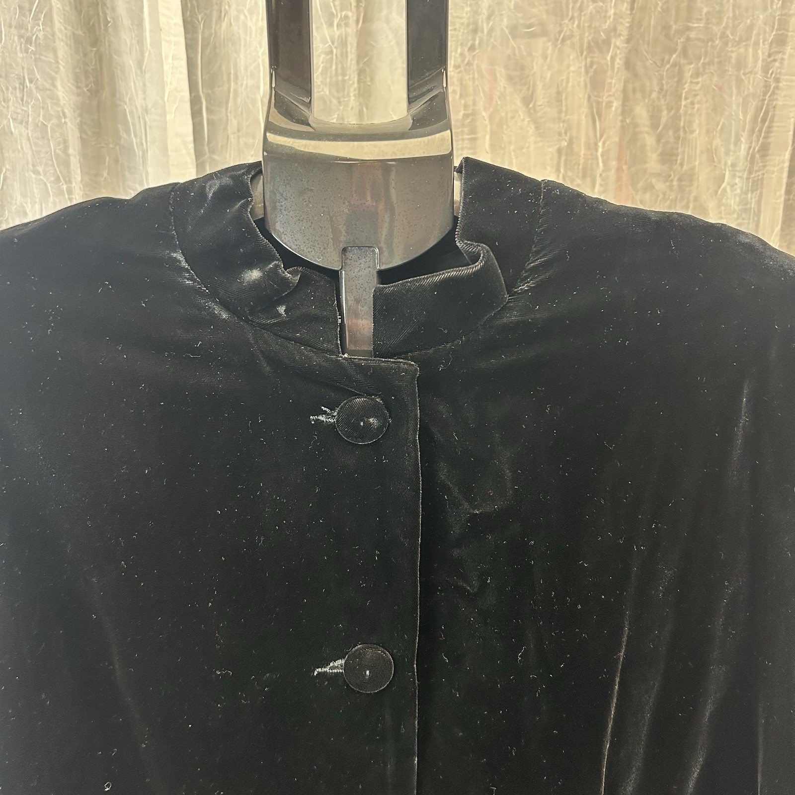 Vintage Queen Of The Capes Country Place Black Velvet Cape Romantic Goth