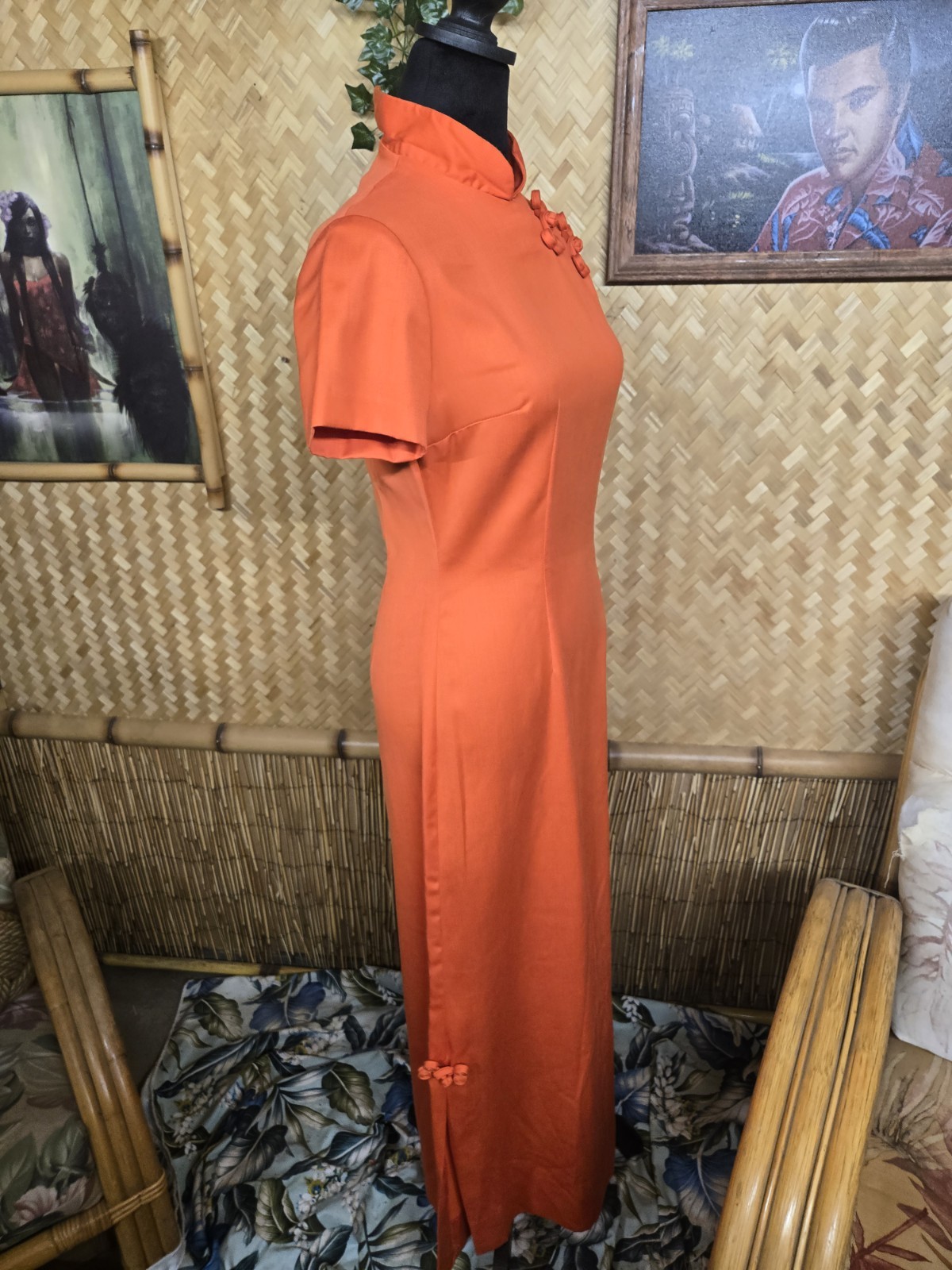 Vintage Miss K By Alfred Shaheen Asian Inspired Hawaiian Aloha Maxi Dress w1190