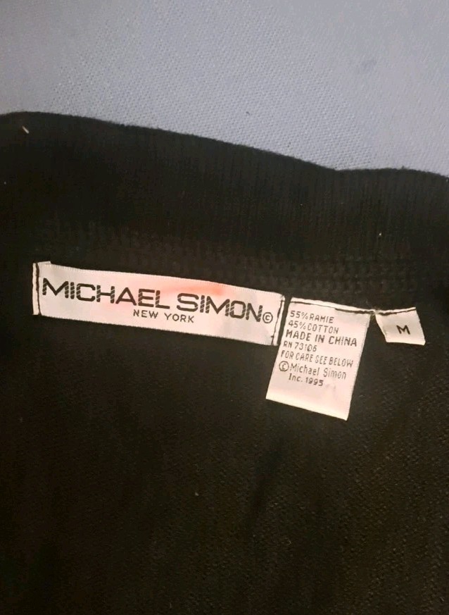 Michael Simon Western Cowboy „Shirt” Rockabilly Cotton Ramie Cardigan Sweater M