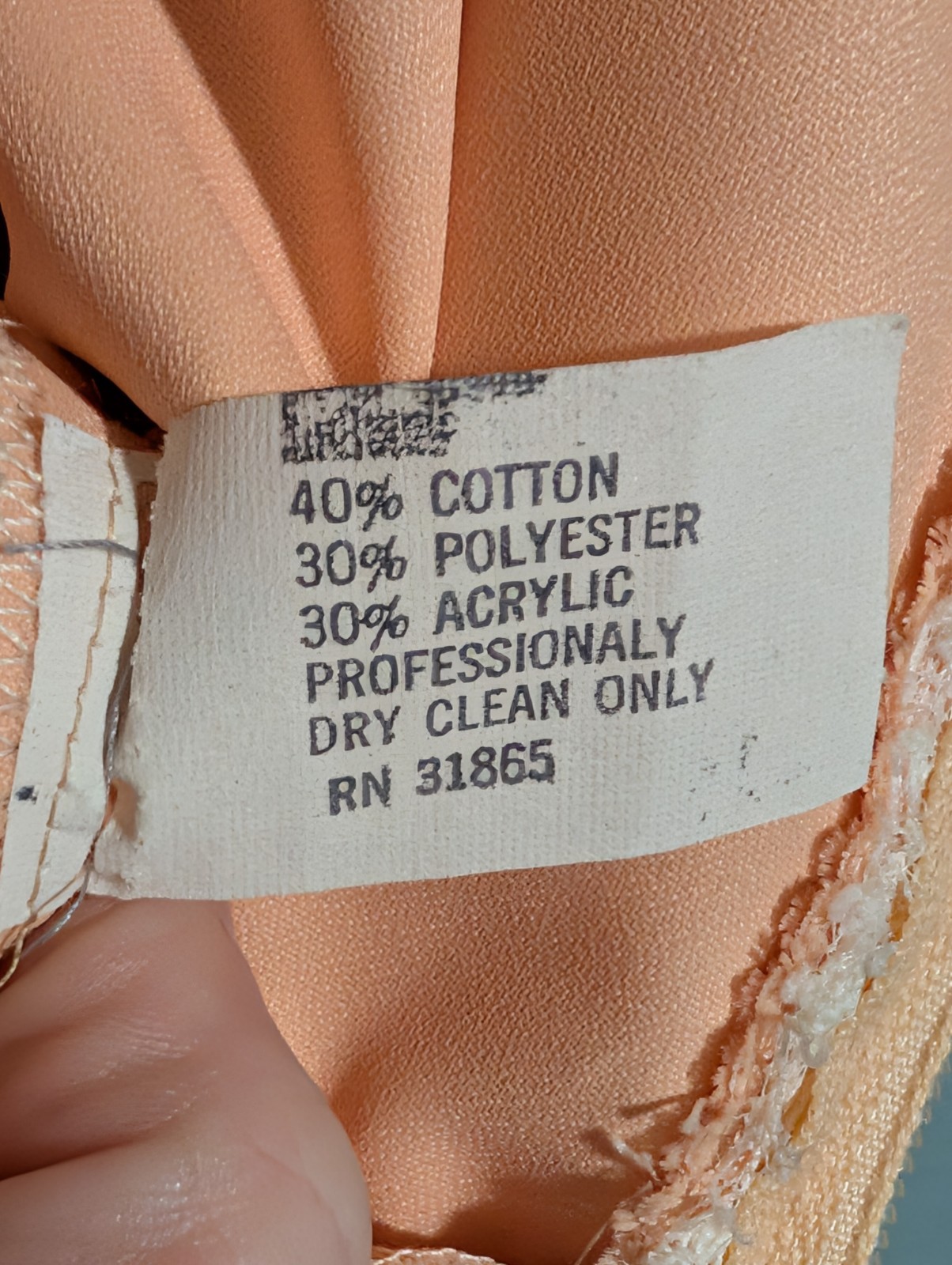 Vintage After Five Harry Action Ivory Lace and Peach Ruffled Dress Sz 10