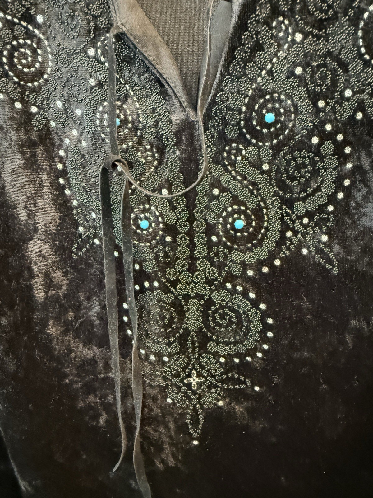 velvet beaded vintage top