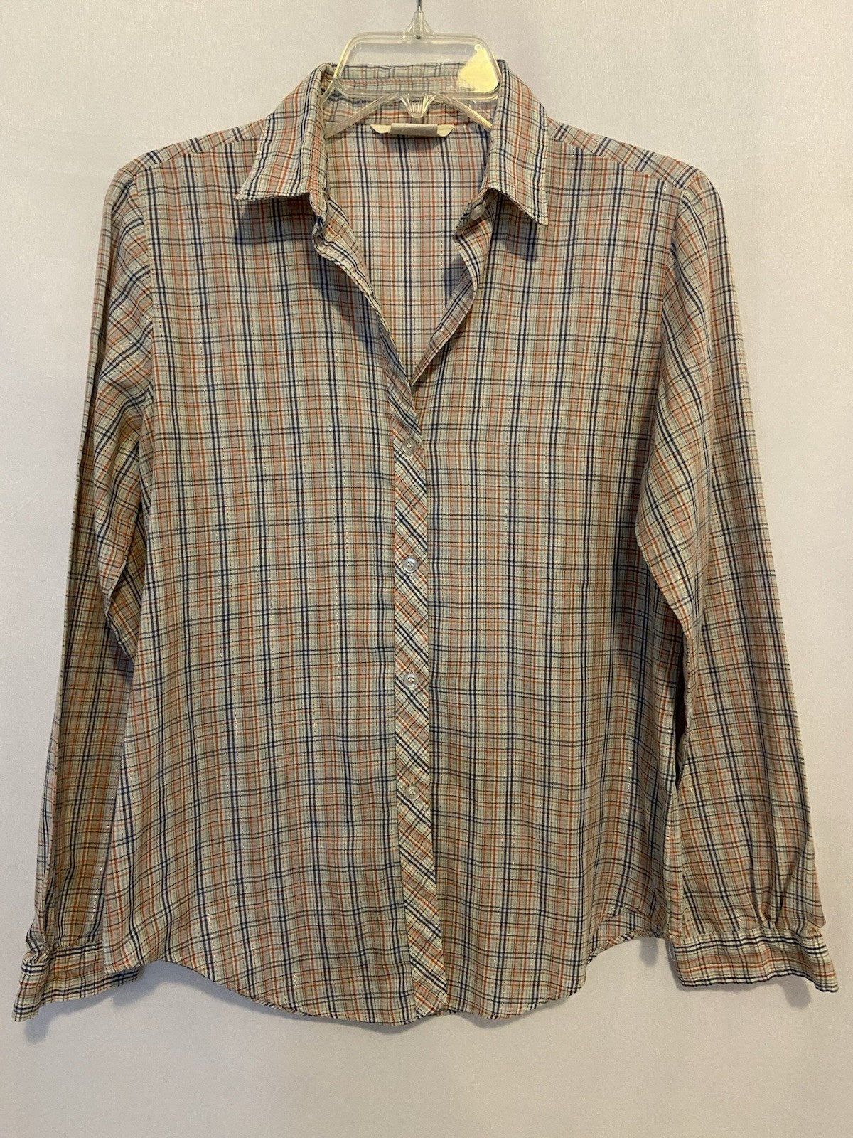 SEARS THE FASHION PLACE Women’s Vintage Plaid Button Up