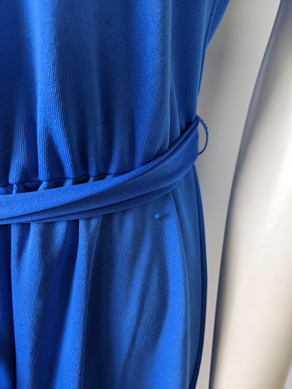 Vintage 70s Women’s Dress Size 12 Haband For Her Blue Belted Stretch Knit