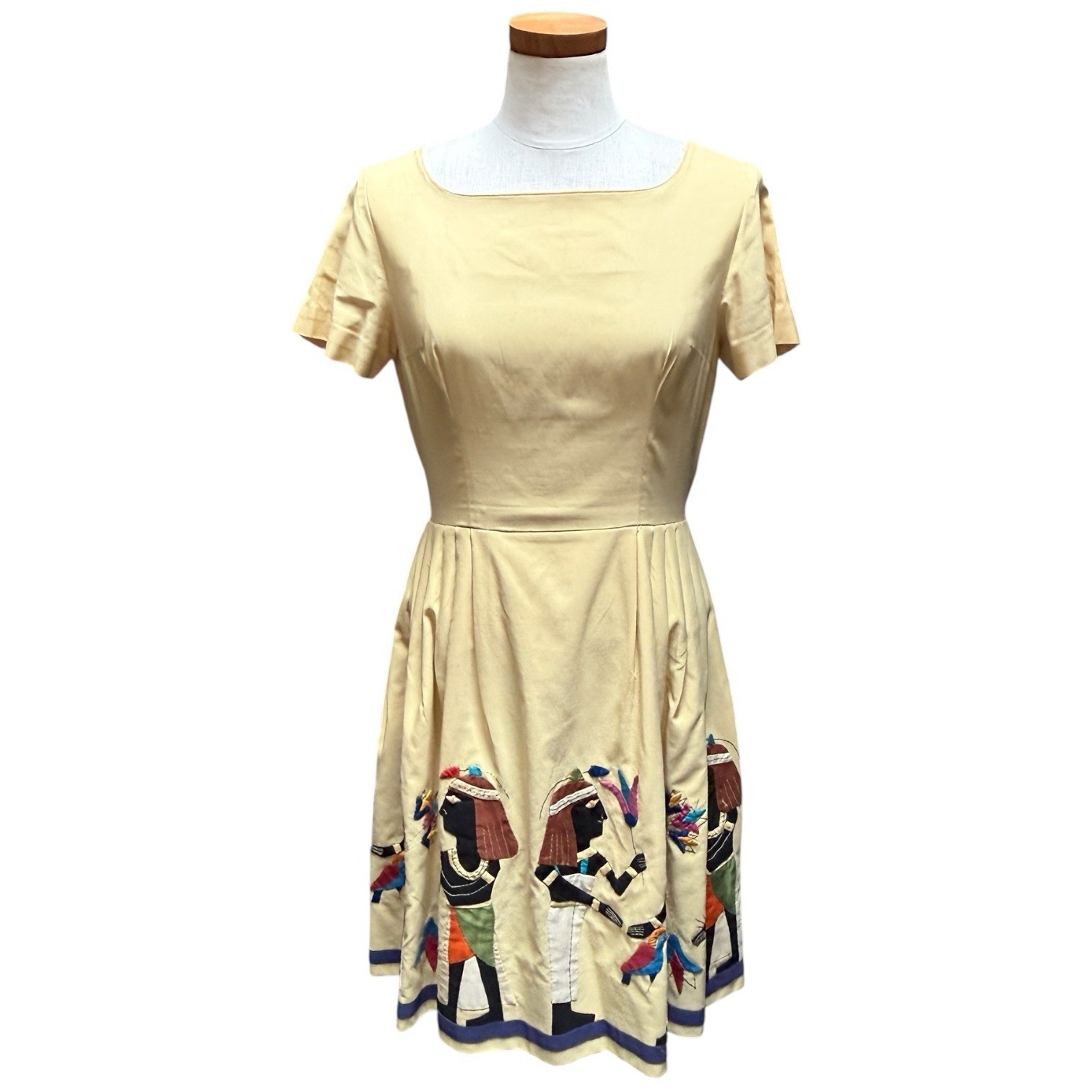 Vintage 1950s 1960s Miss Egypt Haute Couture Egyptian Dress Fit n Flare