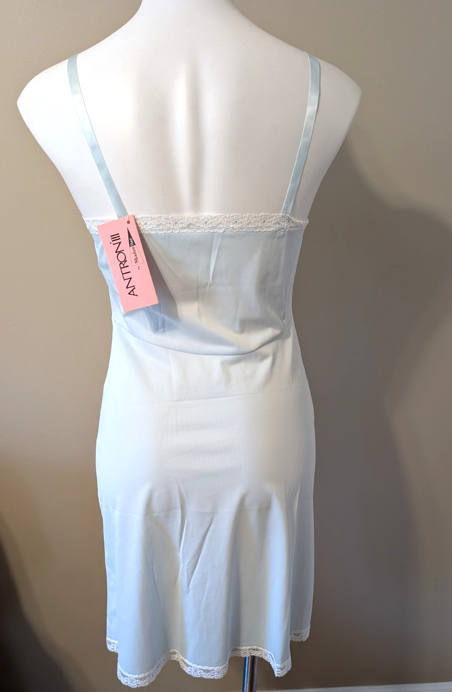 Vintage 1960’s SHADOWLINE Light Blue Full Slip Antron Nylon Size 32 Short NWT