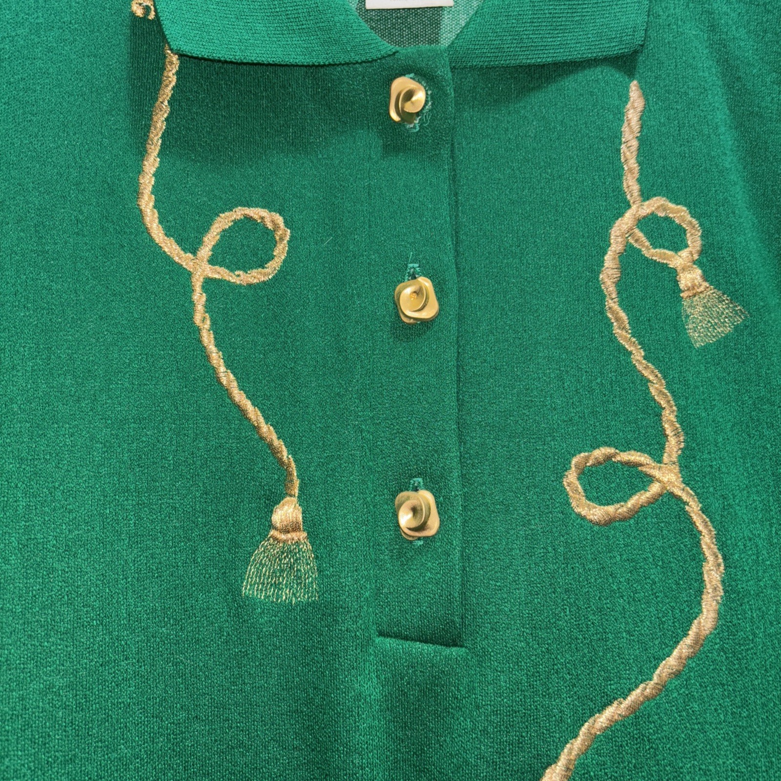 Vintage California Wear Green & Gold Matching Christmas Outfit Size 8- Made USA
