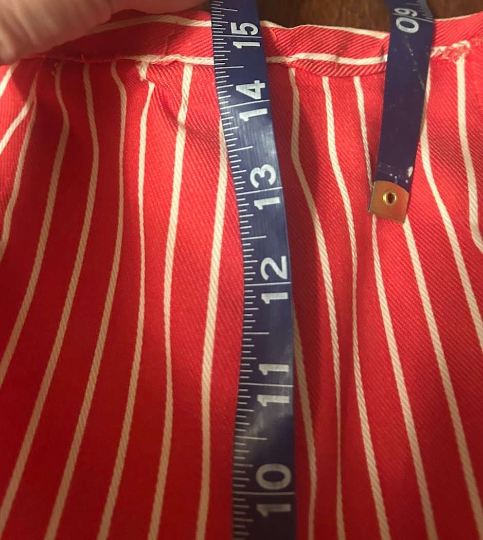 Vtg 1950s Shorts Rockabilly Pin Up Striped Red High Waist Talon Metal Zip 28”w