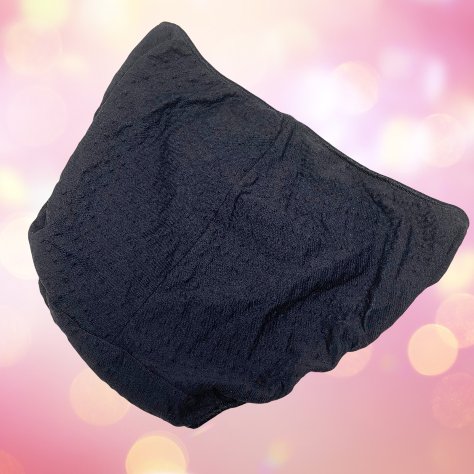 NWT Vintage Vanity Fair Panties Ruched Nylon High Cut Bikinis Sz 7 Black NEW