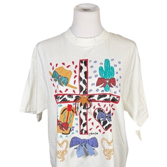 Carousel Collection Southwest Design Graphic Short Sleeve Extra Long Tee OS