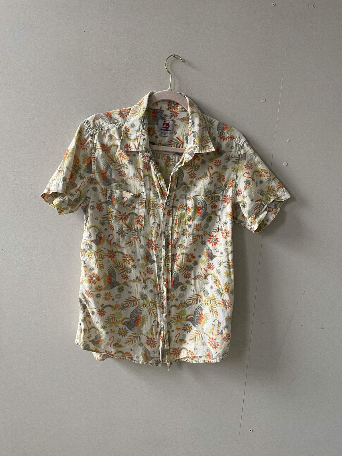 Retro vintage men’s button up, Quicksilver Shirt, 70s shirt, Surfer shirt, Vinta