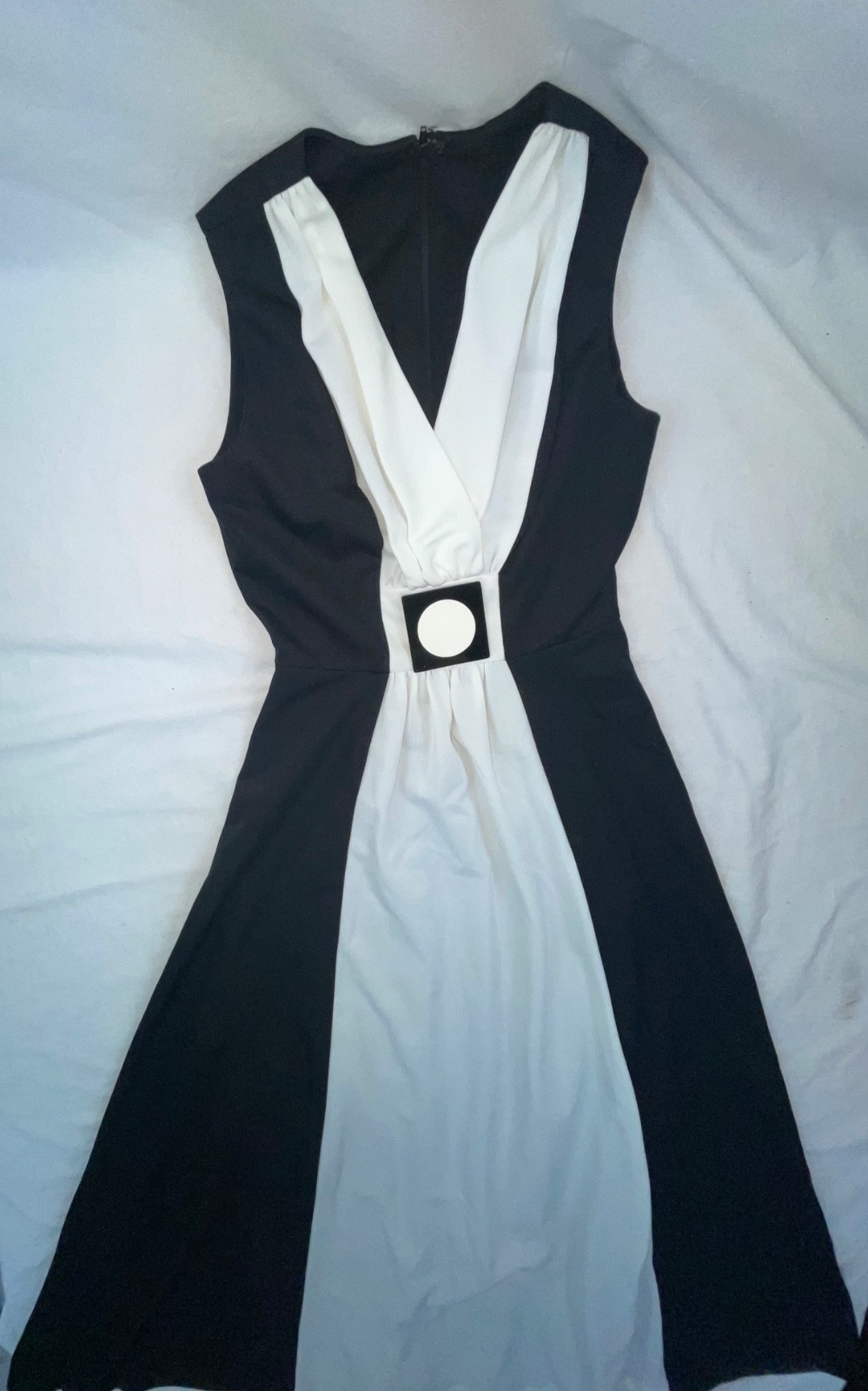 VTG 60S 70S WOMENS S QUEEN OF CLUBS SPADES DISCO MOD RETRO LONG POLYESTER DRESS
