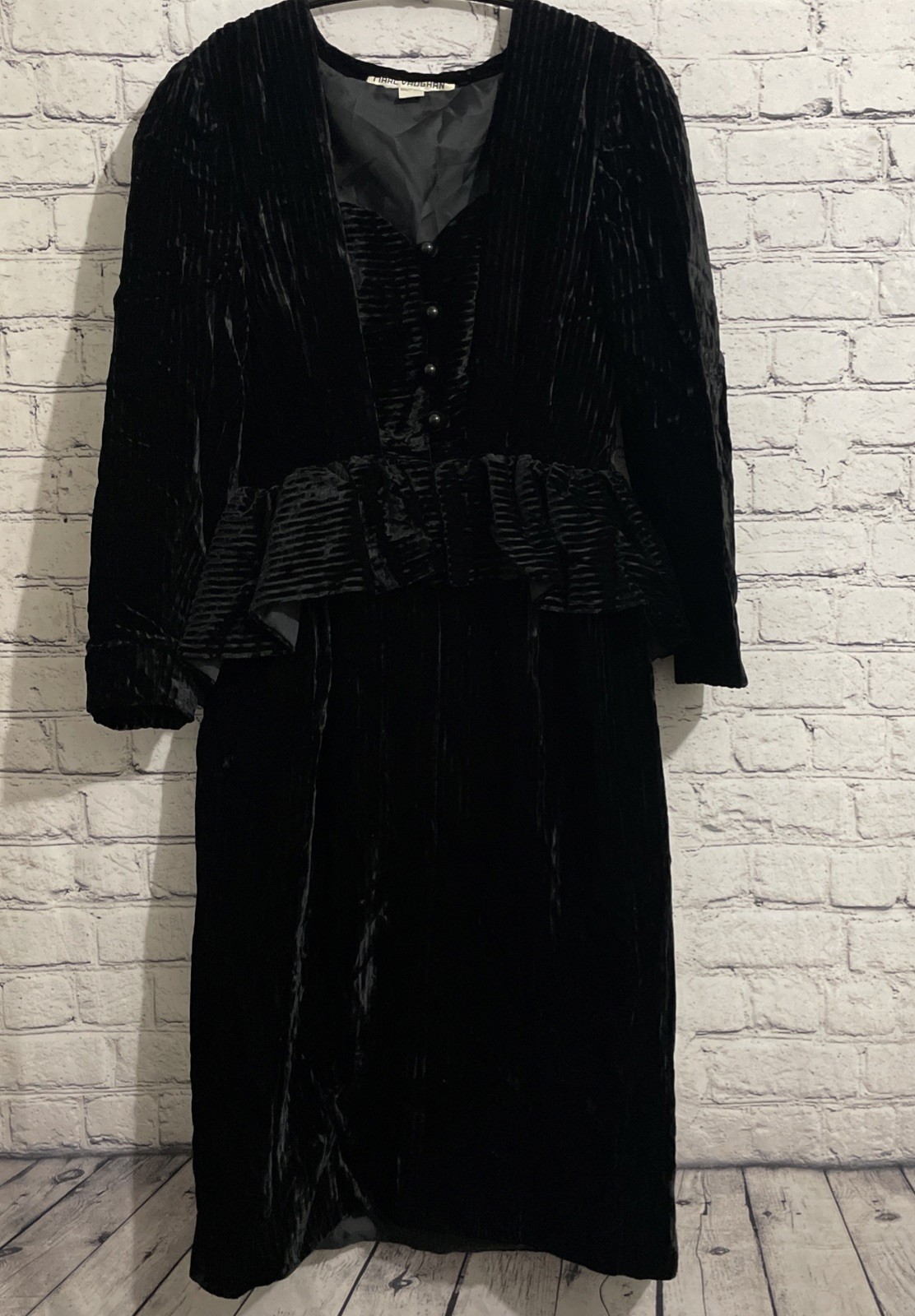 Marc Vaughan 1970s Black Dress Vintage MCM Rare Collector Timeless Runway Retro
