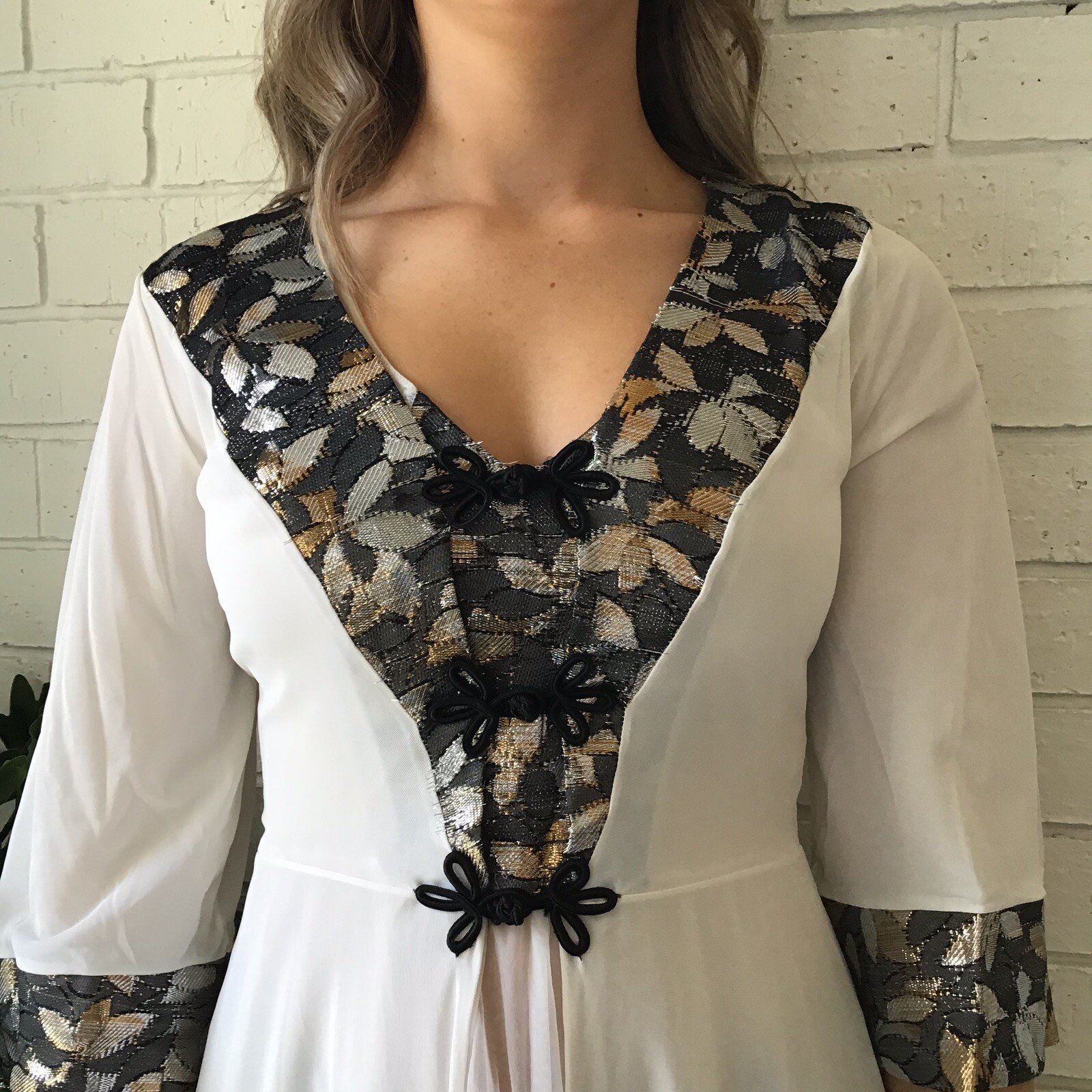 Jenelle of California Vintage White Lingerie Sheer Slip Cover Robe Set