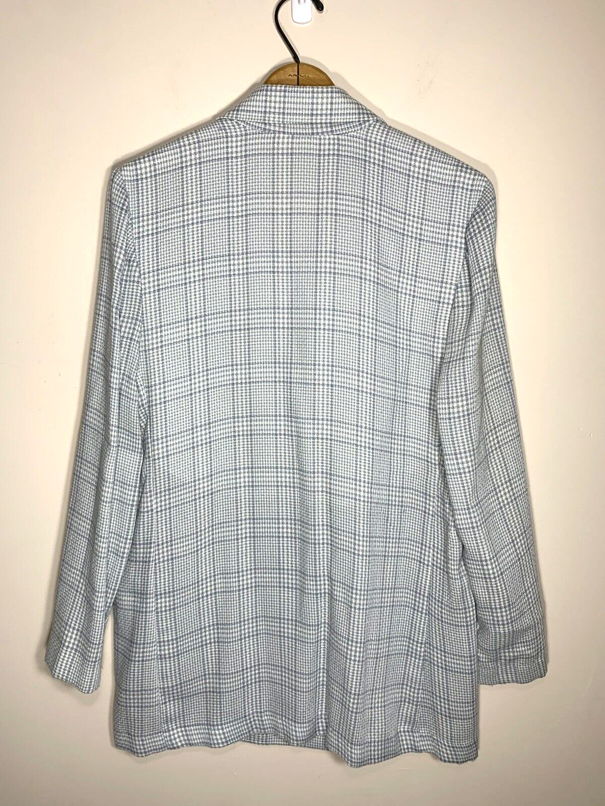 Toni Garment For C.C. Magic Blazer Womens Large Gray Plaid USA Made 80s Oversize