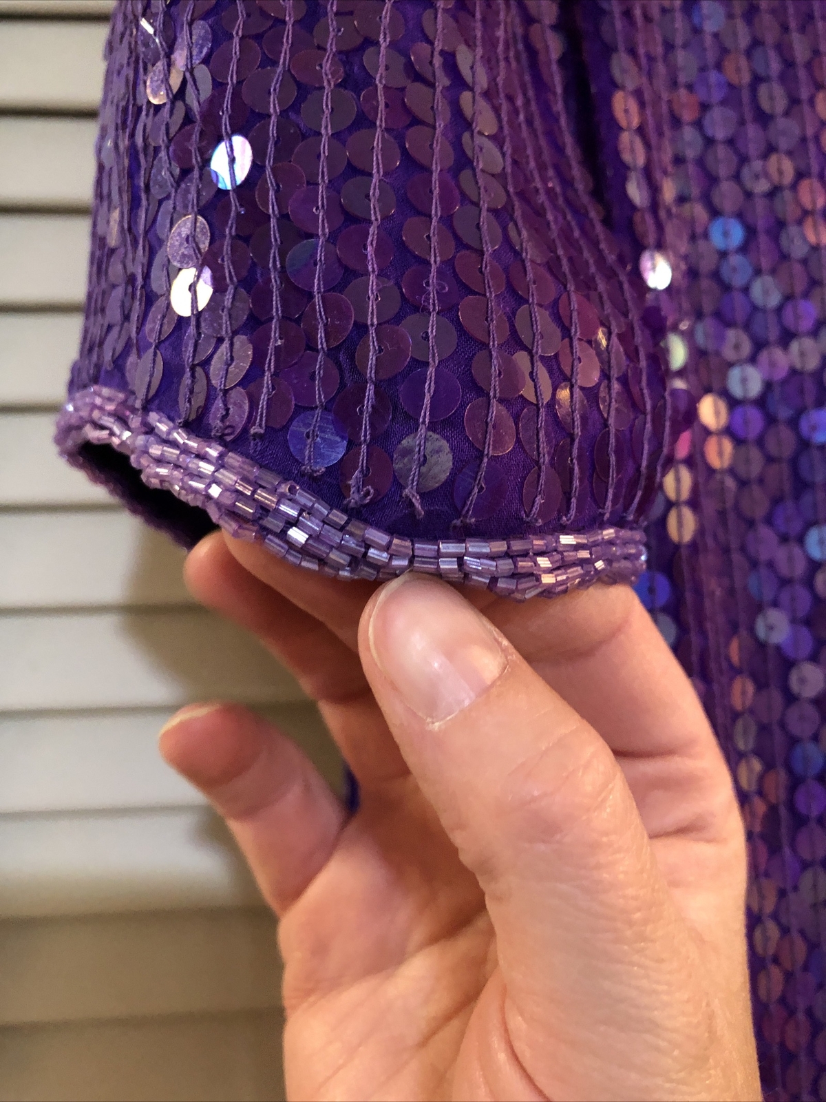 Vintage Jean For Joseph LeBon Sequins Top Blouse Medium Purple