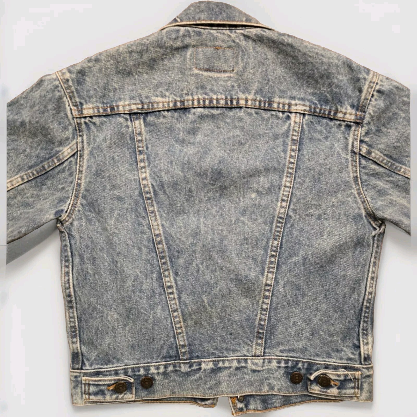 Vintage Levis 57508-0209 Size Small Acid Wash Denim Truckers Jacket Made In USA