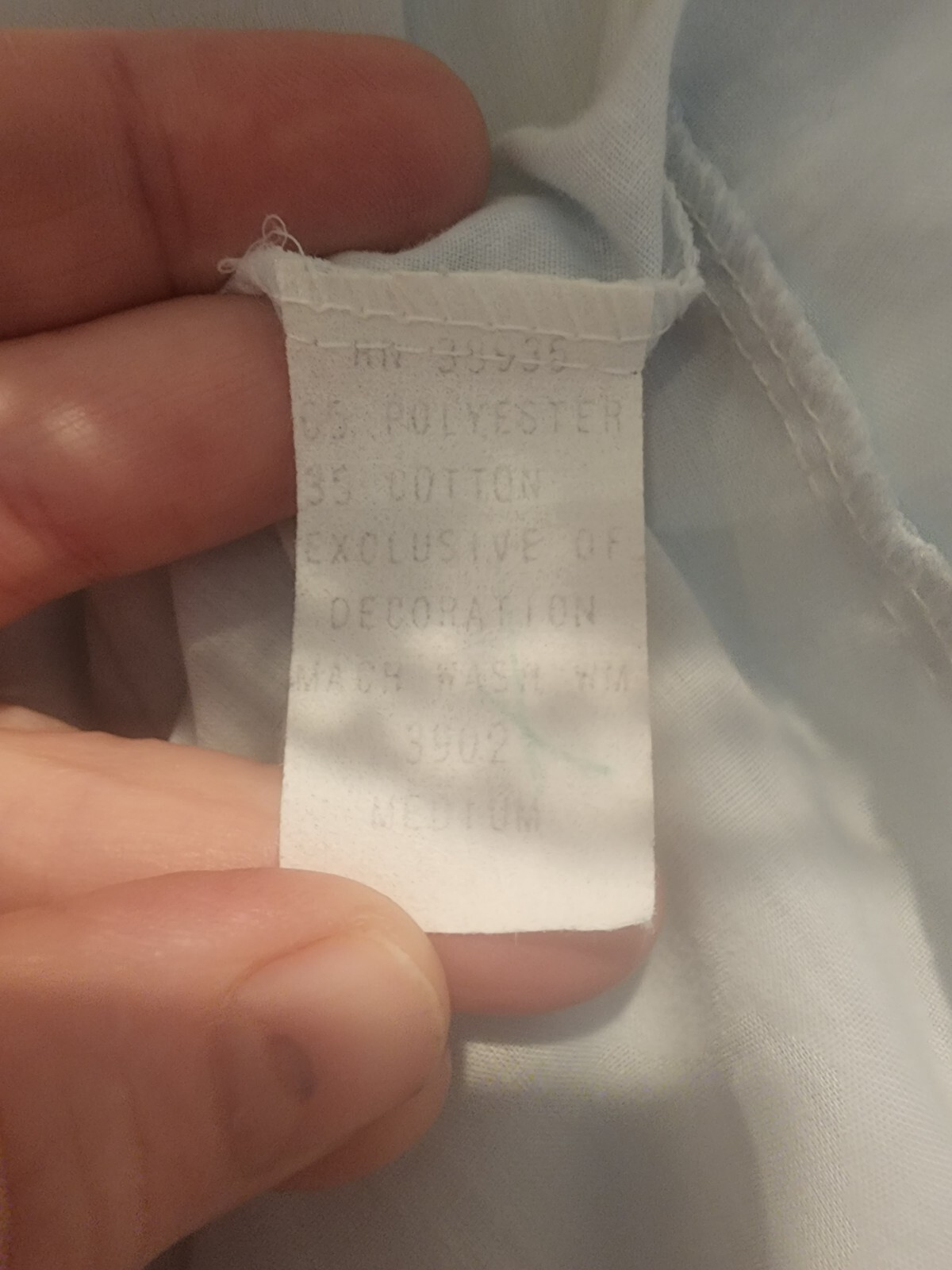 Vintage Night Gown Pale Blue and Lace Crisp and Clean Cotton Poly Blend Medium