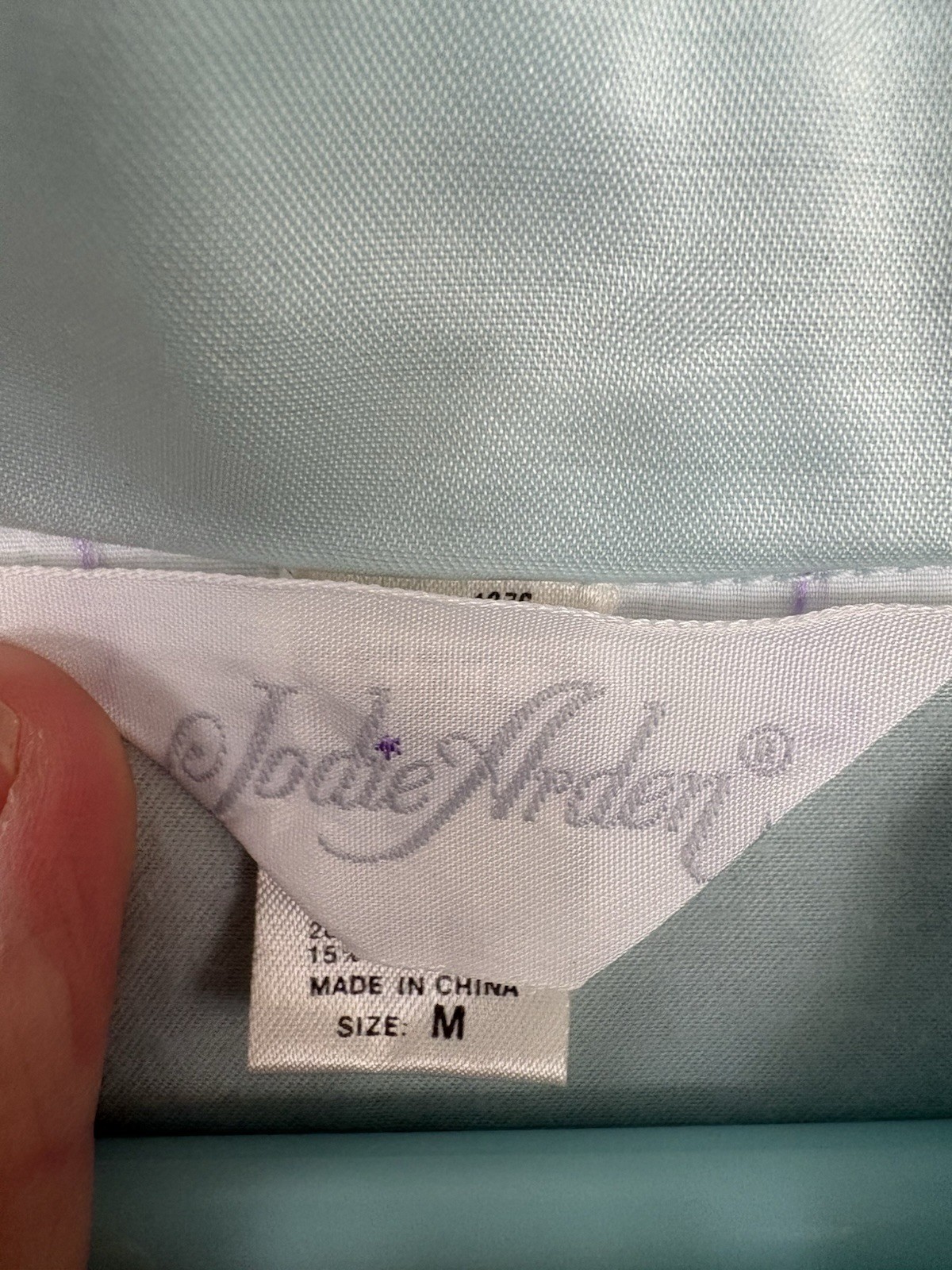 Jodie Arden Satin Nightgown Long Blue Embroidered Lace House Dress Sz M