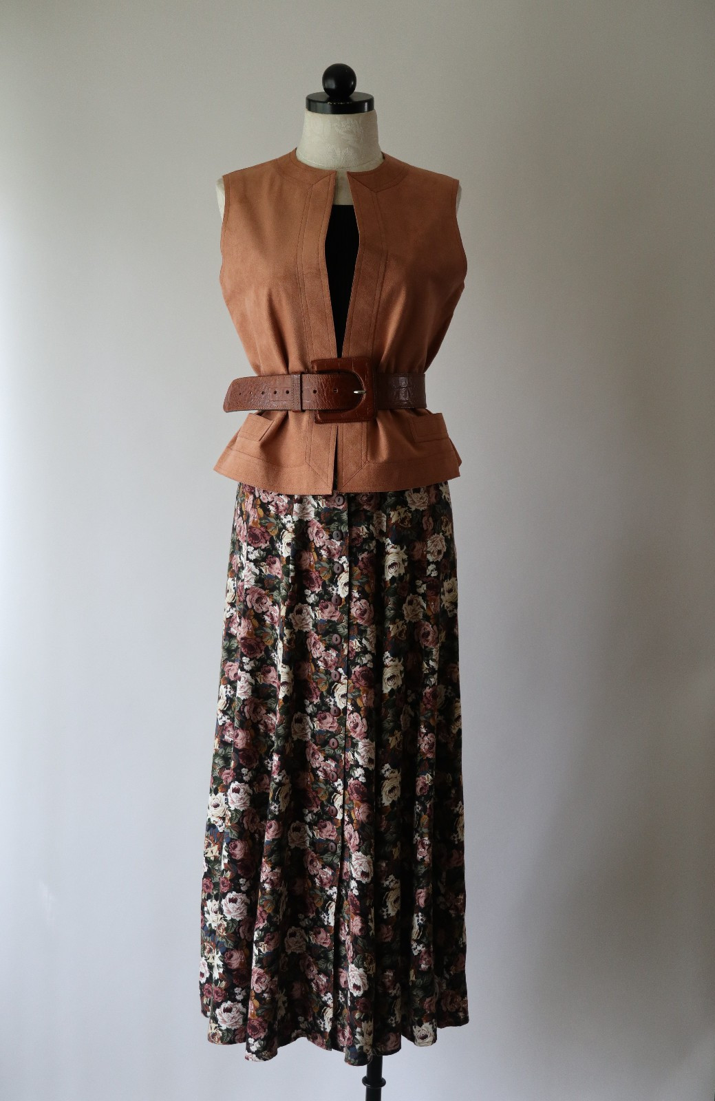 70s Vintage Pink Ultrasuede Open Front Waistcoat Sleeveless Jacket Vest Women M
