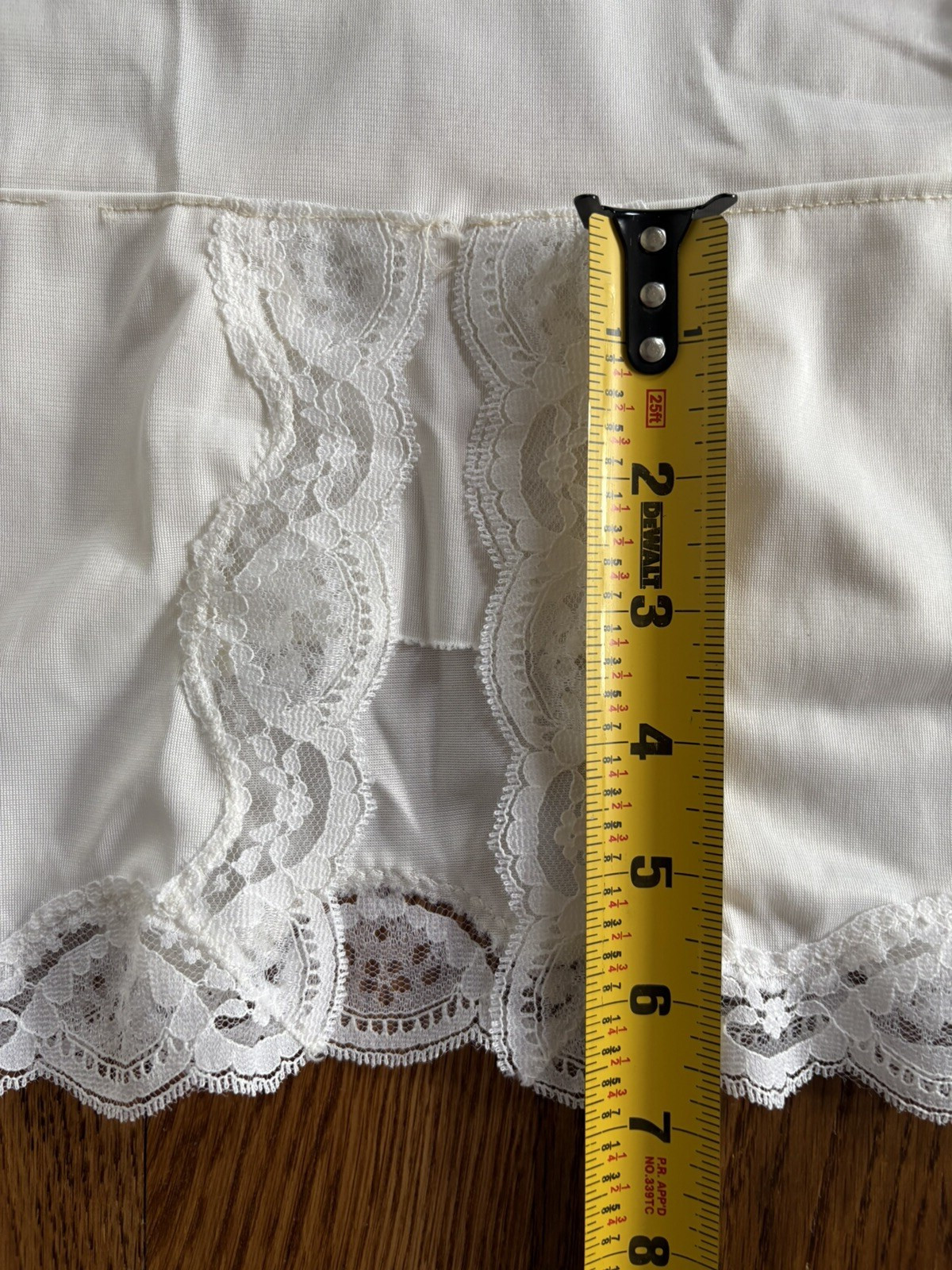 VTG Lingerie Greenco Maid White Nylon Lace Slit Half Slip Romantic Soft Sz. M