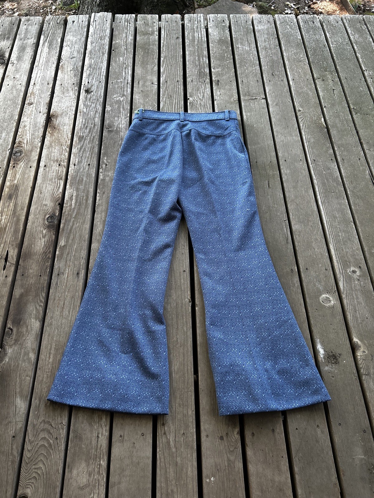 Vintage 1970s Farah Pants Womens Flare Bell Bottoms blue USA Made 29×28