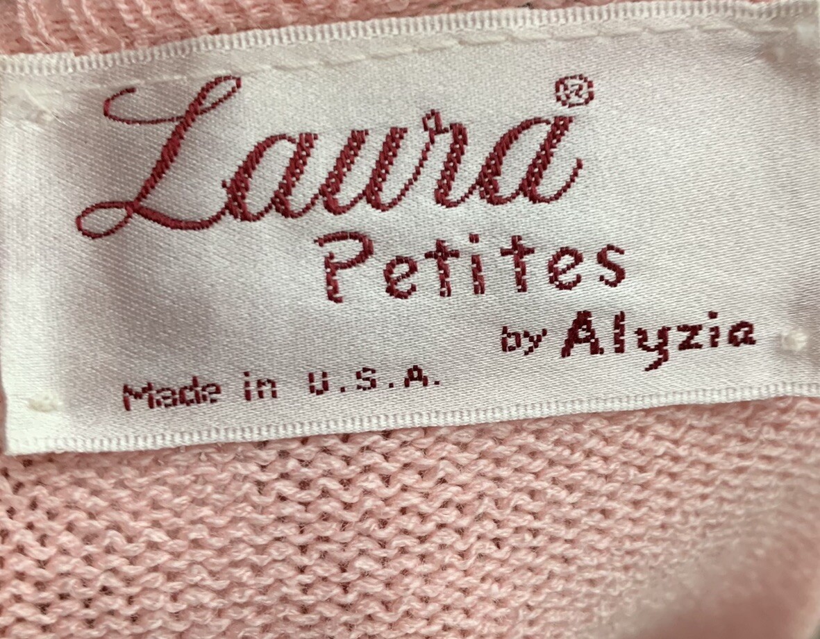 Vintage Sweater Shirt Set Size Petite 14 Laura Petites By Alyzia Light Pink