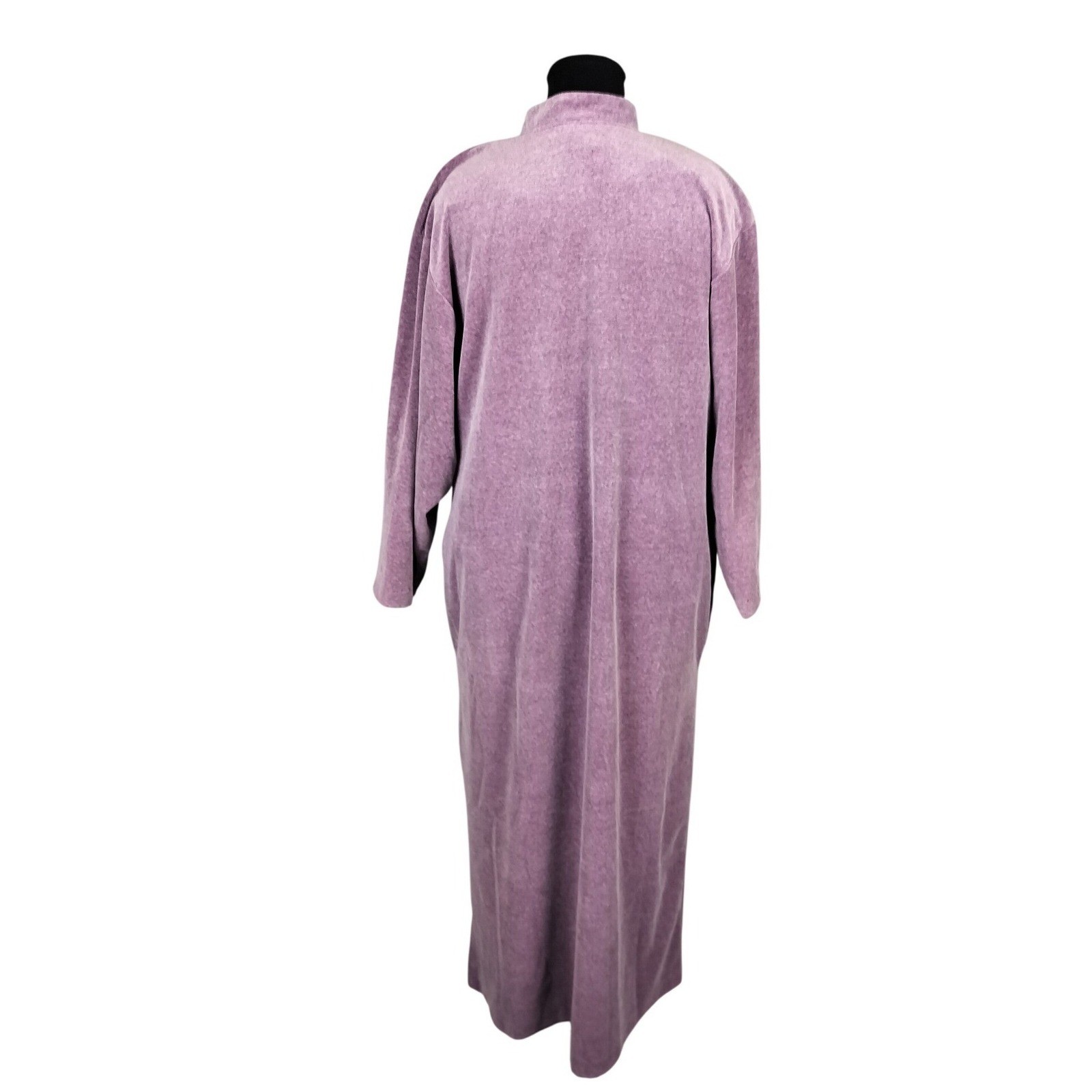 Vintage Velvet Velour Zip Loungewear Robe Size S Purple Gold Faye & Bernard