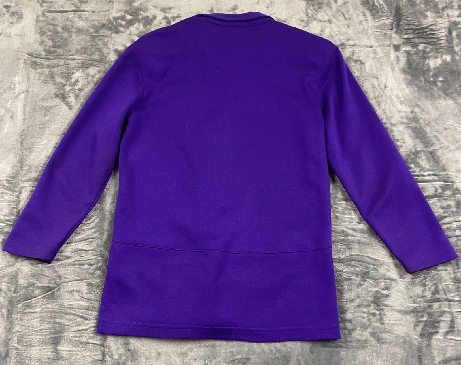 Vintage CLIO Purple Knit 2 Pc Suit Set Jacket Pants Women Small Made USA EUC