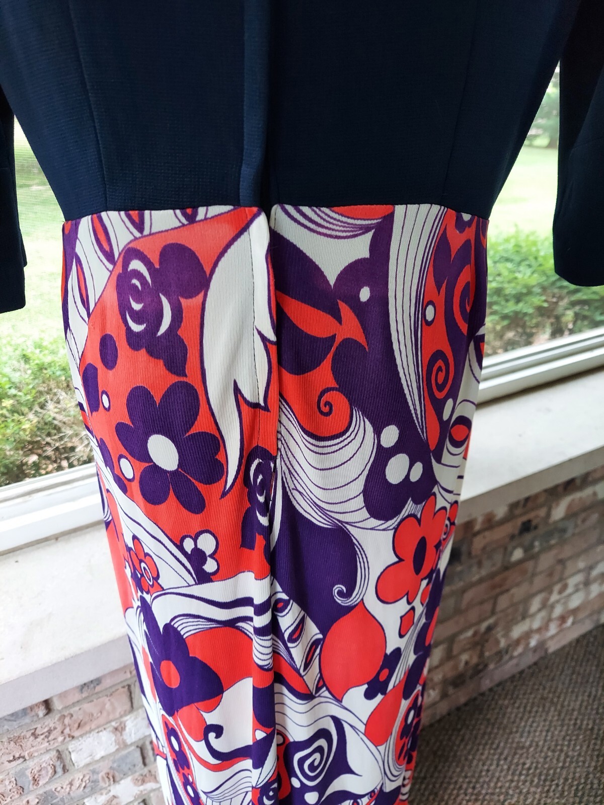 Vintage Dress Psychedelic Keyhole Maxi Dress M late 60s or early 70’s