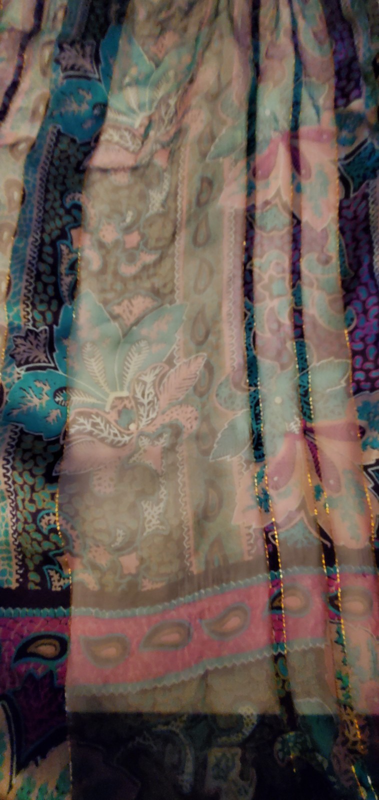 Vintage The Silk Farm 100% Silk Sheer Metallic Thread Blouse Elegant Evening 12