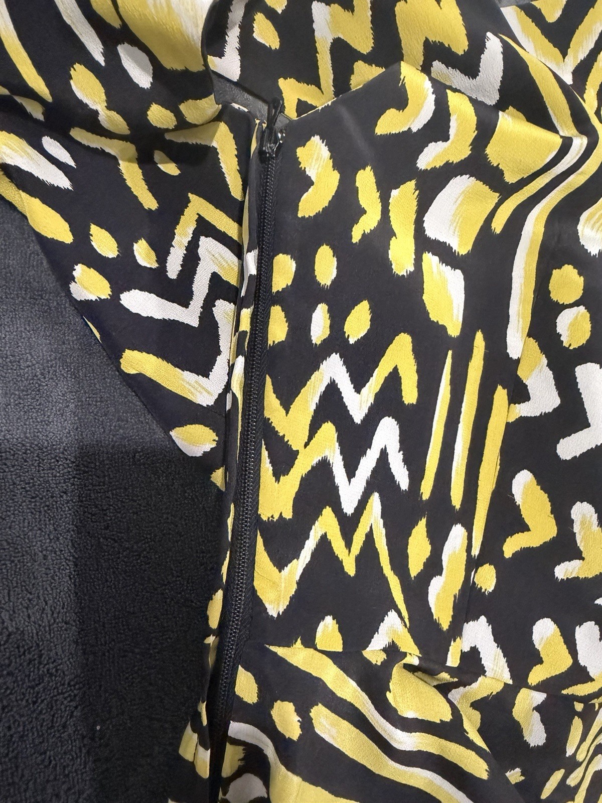 Vicky TIEL Vintage Couture 2pc Skirt Suit Yellow/Black Animal Print & Pattern