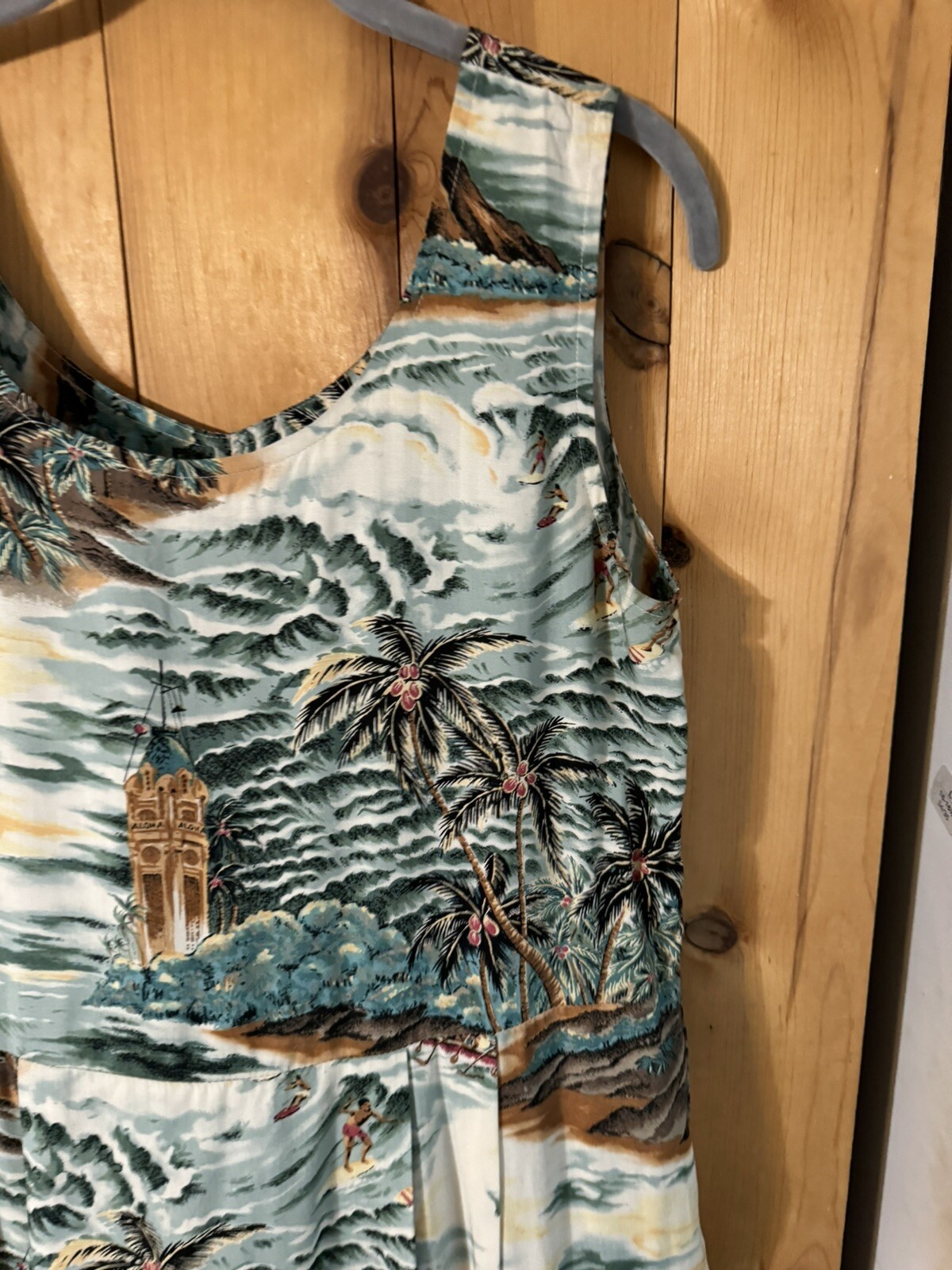 Womens Pineapple Juice Hawaiian MuumuuMidi (2 Flaws) SMALL BUST 18 Across