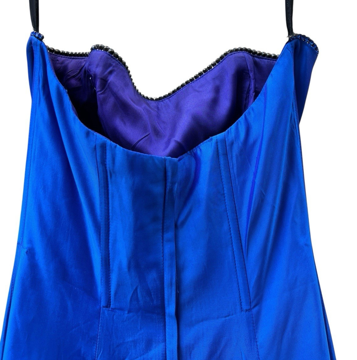 Gunne Sax Jessica McClintock Blue Strapless Prom Gown Vintage Y2k Formal Dress