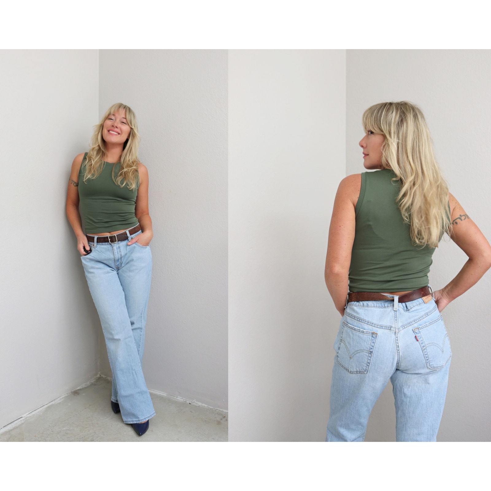 Y2K 2000’s Vintage Levi’s 515 Modern Bootcut Jeans ~ Women’s MD LG 34″ 35″ Waist