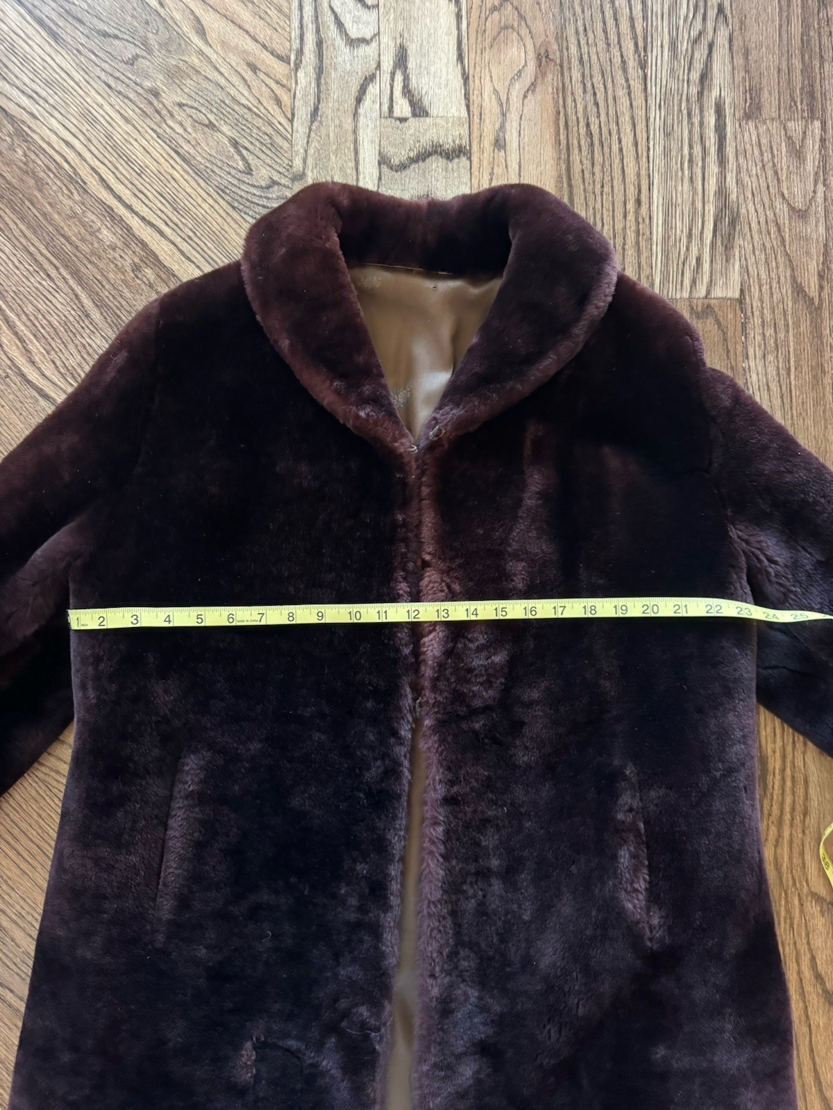 Vintage Mouton Fur Coat Retro 50’s 60’s Retro Chocolate Brown Large Retro