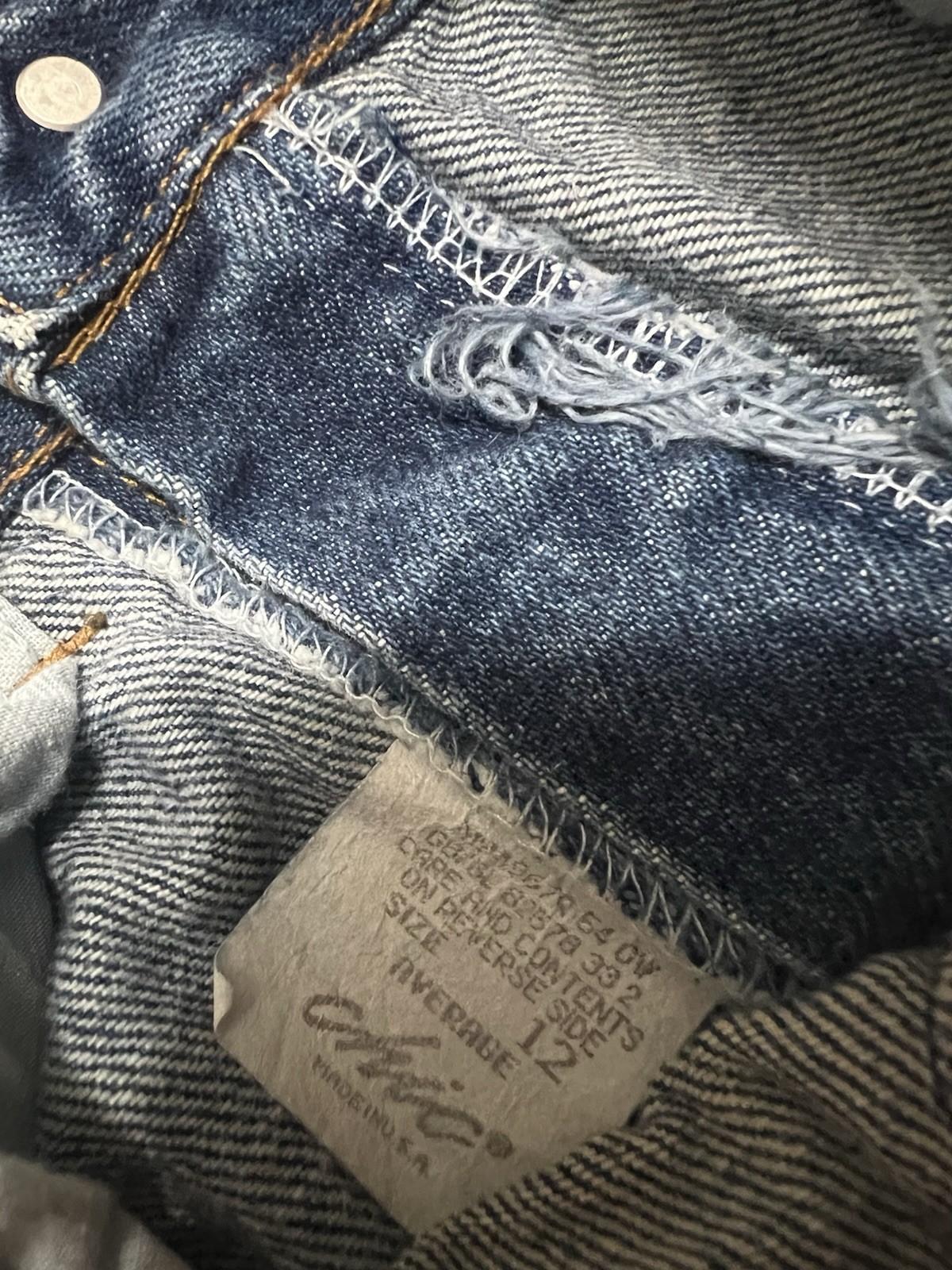 Vintage Chic Jeans Womens 12 High Rise Tapered USA Made 80s YKK Mom Fit Denim
