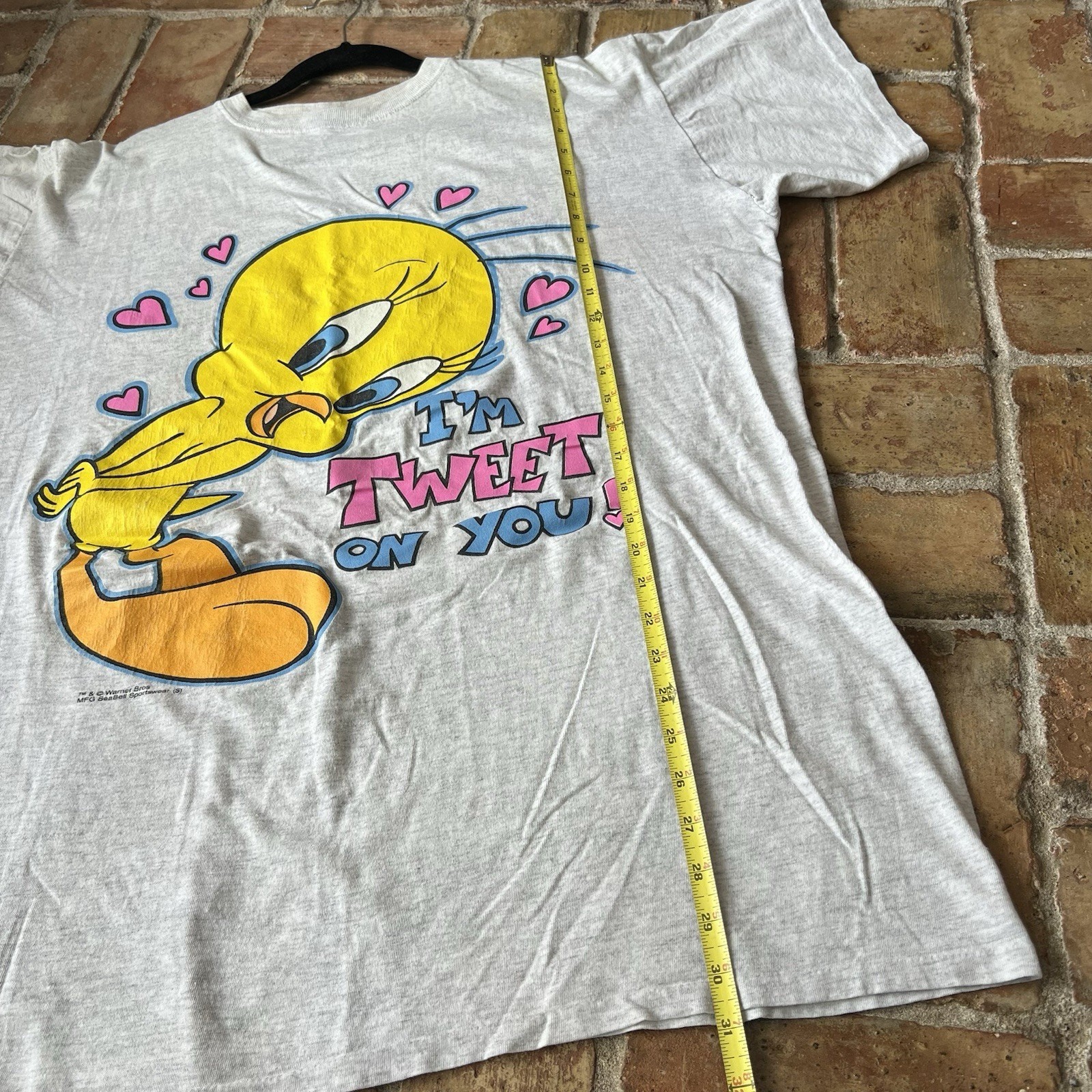 Vintage Tweety Im Tweet On You XL Gray Oversized Pajama Shirt 90’s T-Shirts