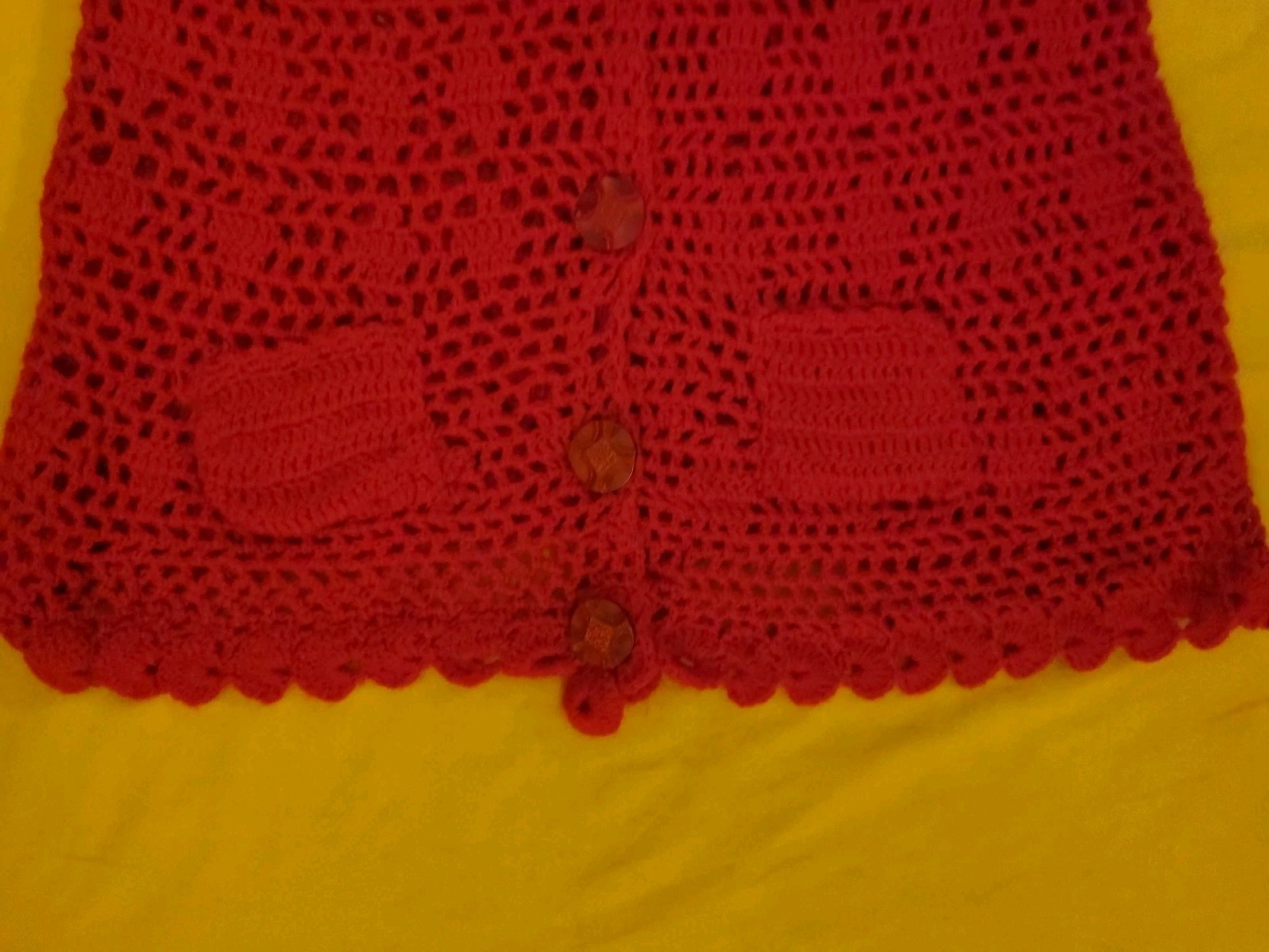 Vintage Hand Made Crochet Women’s Vest Cottage Core Grannie Core