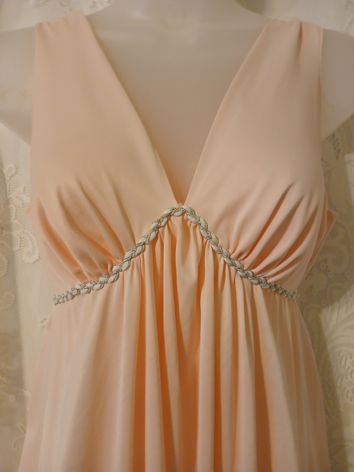 Vintage 60s Jenelle Of California Pink Empire Waistline Silky Nylon Nightgown M