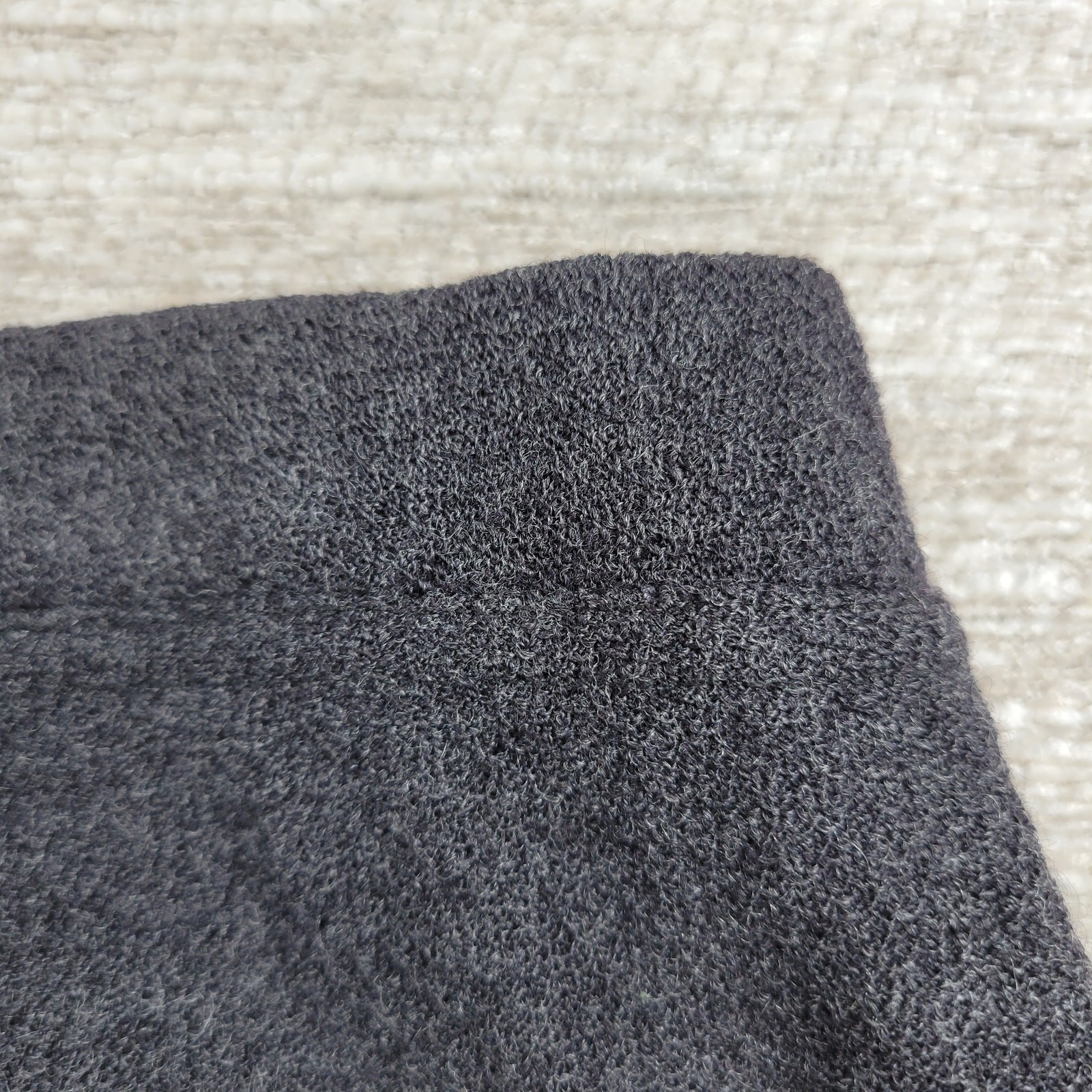 Eileen Fisher Wool Midi Skirt Medium Heather Gray Knit Elastic Waist USA