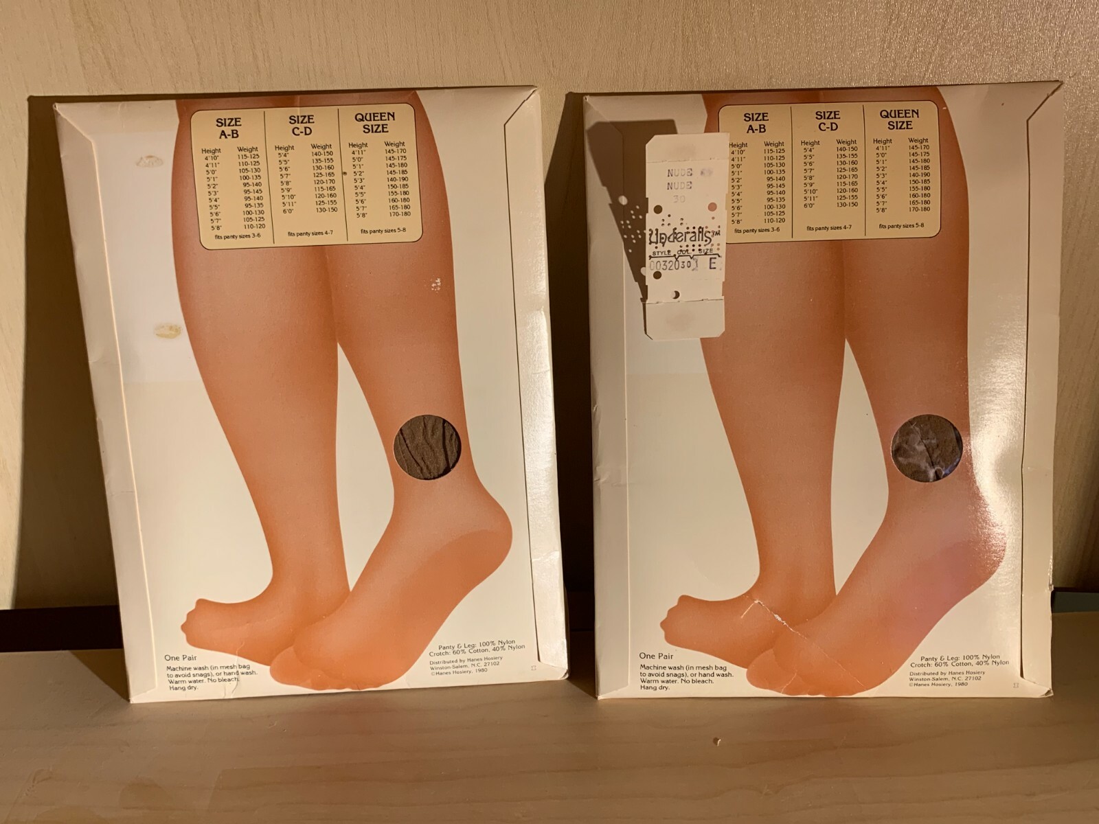 2 Pairs Vintage Underalls Pantyhose & Panties in One Queensize Nude Color Sealed