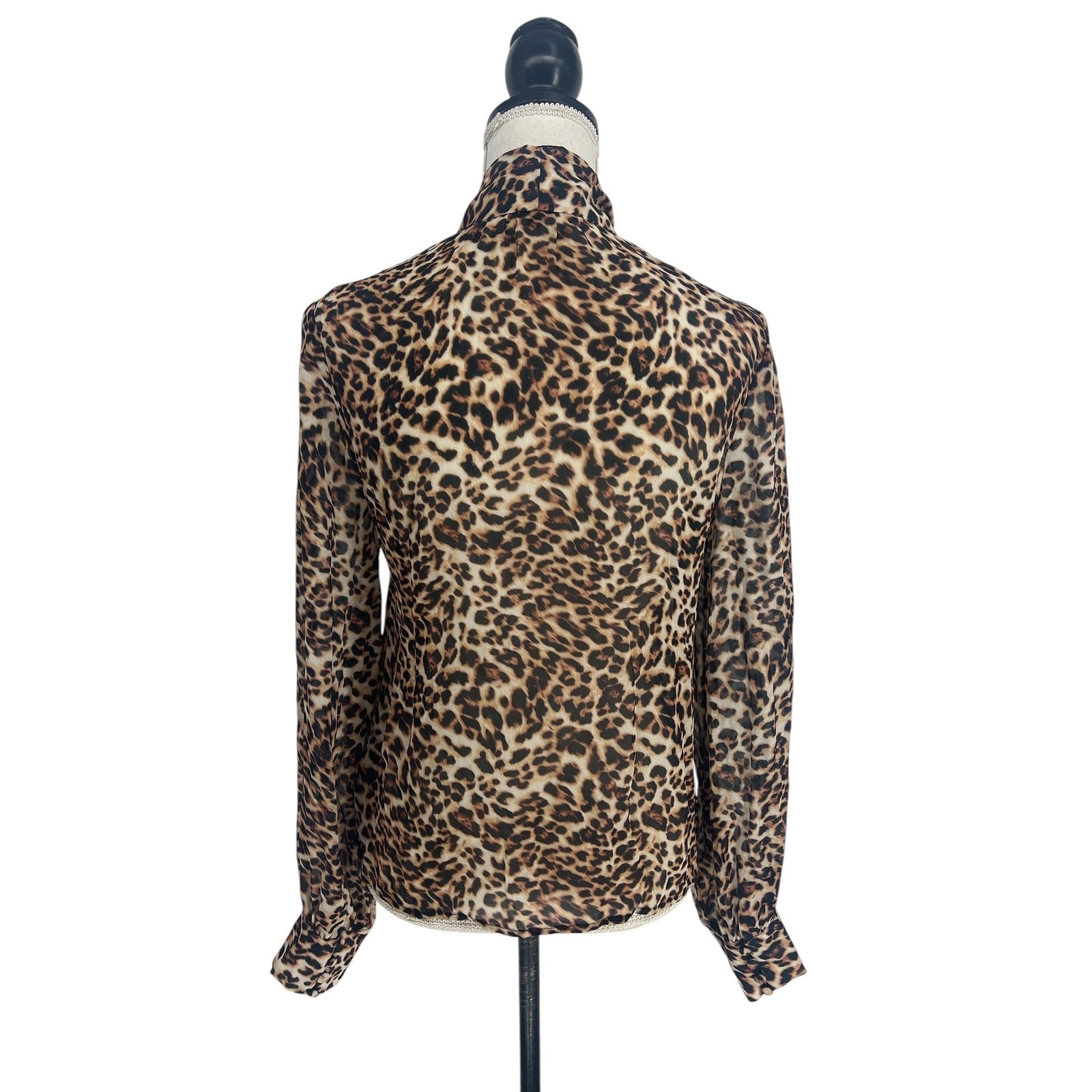 Generation Love Veralli Leopard Print Tie Neck Blouse XXS