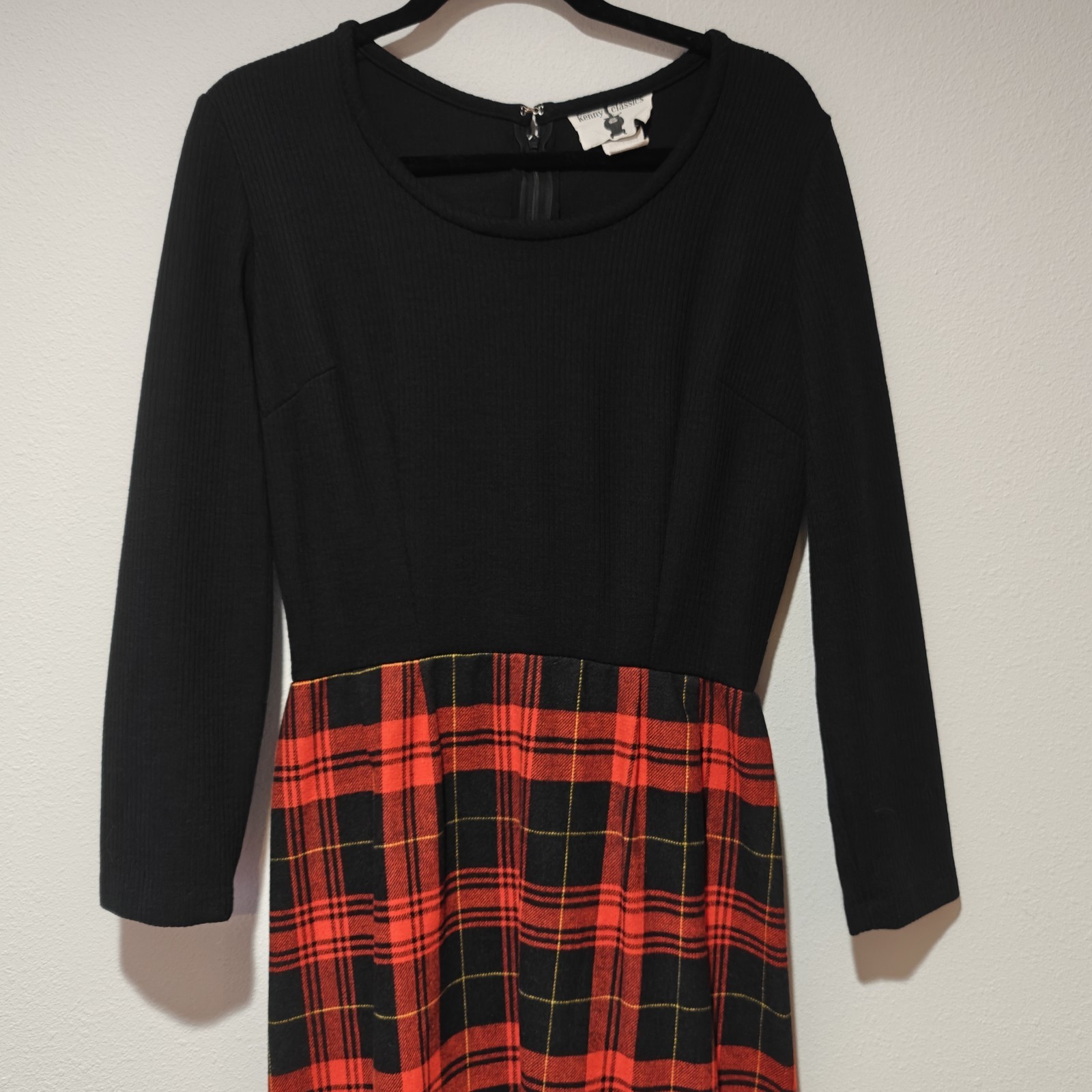 Vintage Kenny Clasics Maxi Dress Size 14 Plaid Heavy Whimsigoth Scottish