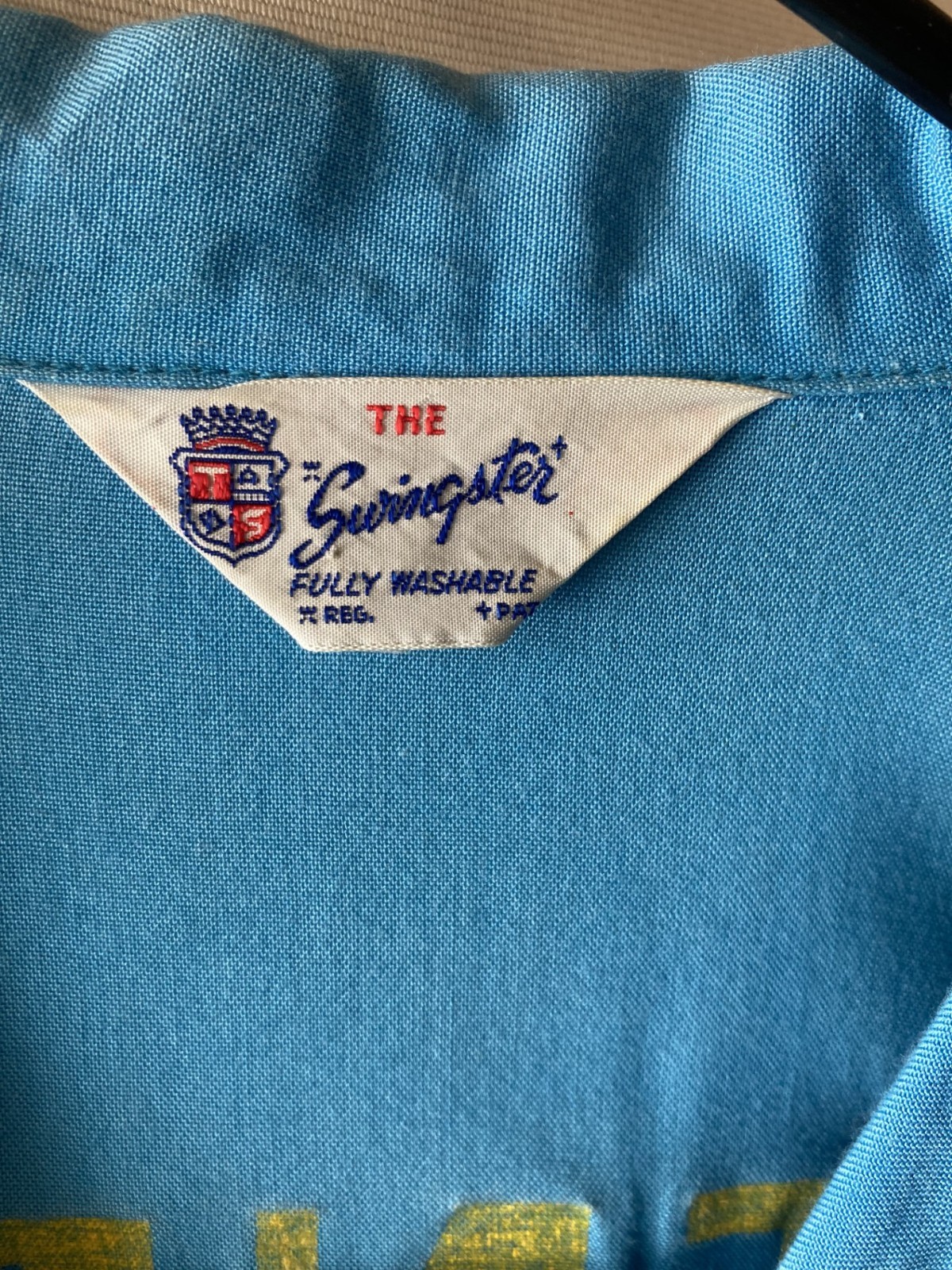 Vintage rockabilly gabardine women’s bowling shirt (M) VLV!